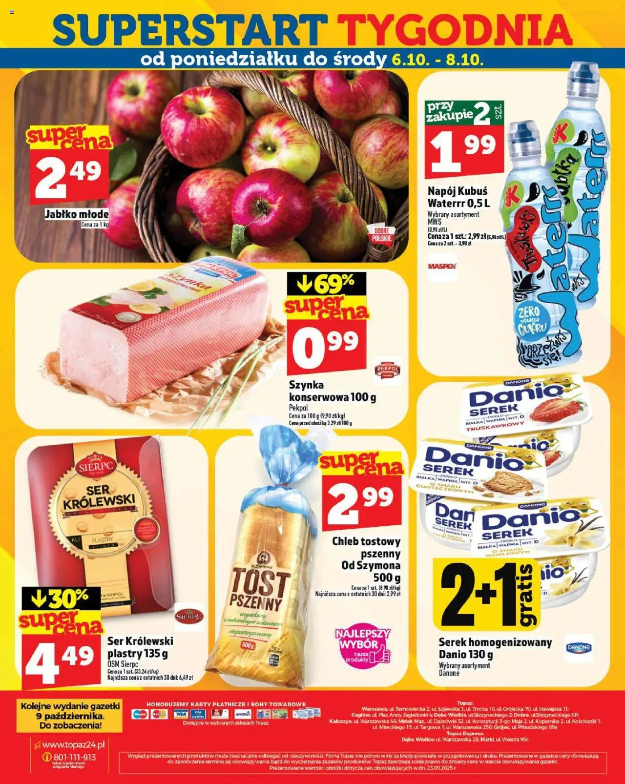 Topaz Gazetka MAZ od 02.10.2025 | Strona: 28 | Produkty: Serek homogenizowany, Serek, Chleb tostowy, Chleb