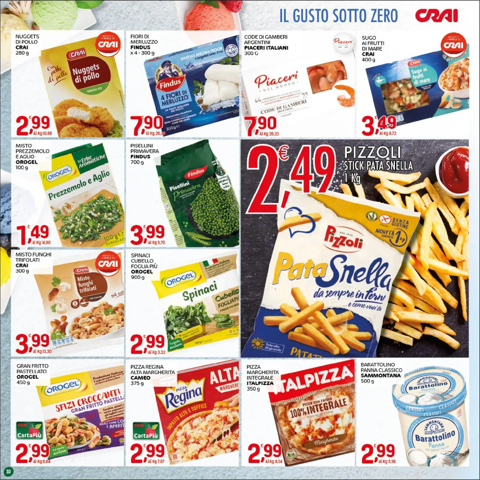 Volantino CRAI del 26.03.2026 | Pagina: 10 | Prodotti: Pizza, Gamberi, Olio, Olio di girasole