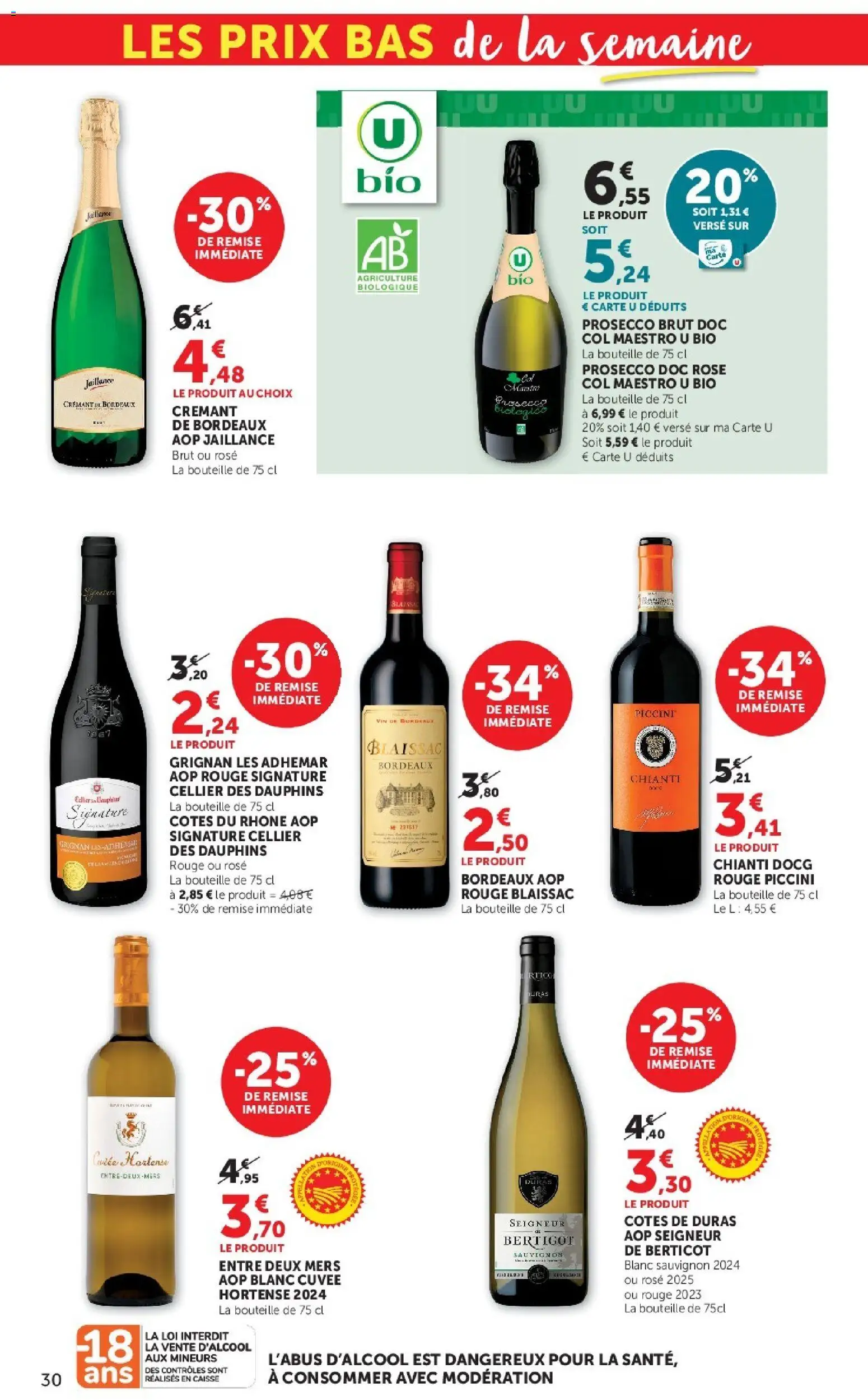 {H1} | Page: 30 | Produits: Crémant, Prosecco, Vin