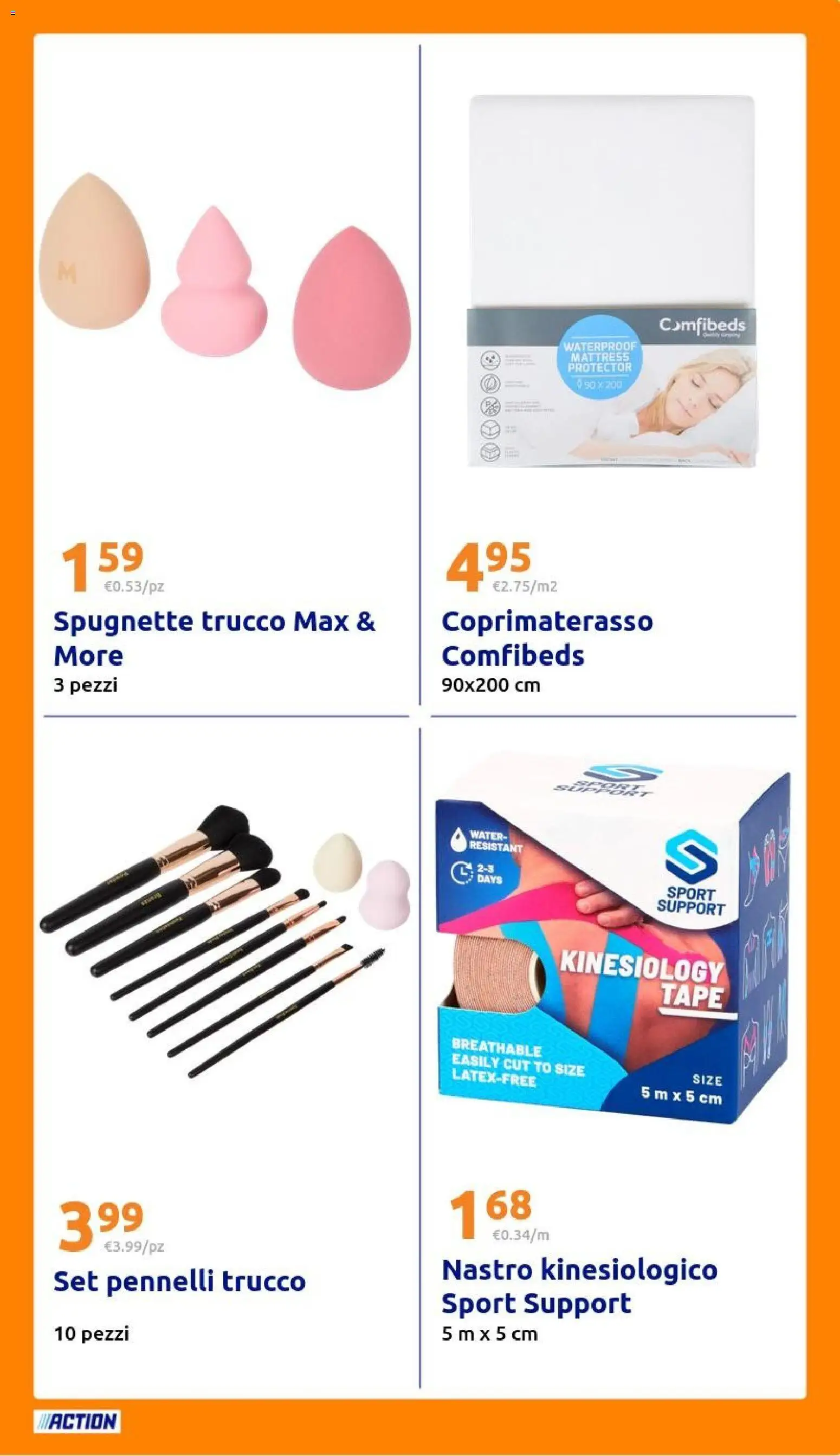 Volantino Action del 18.02.2026 | Pagina: 19 | Prodotti: Coprimaterasso, Trucco