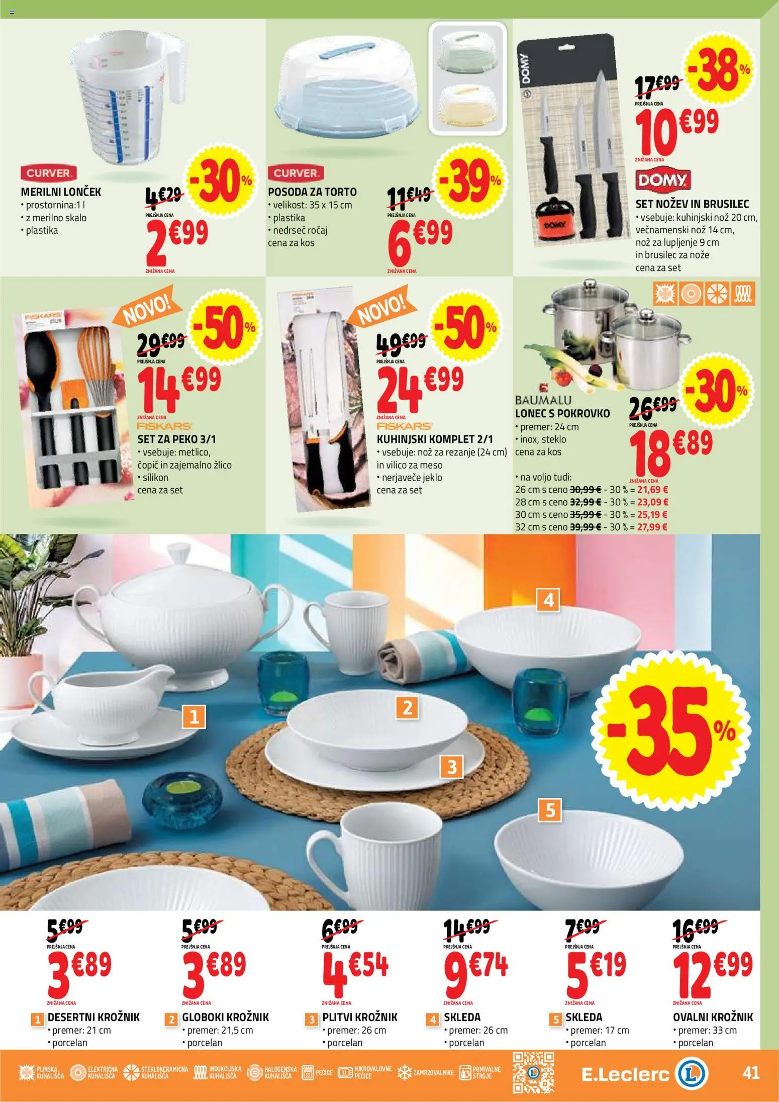 Novi E.leclerc katalog ponudbe – veljaven od 18.03.2026 | Stran: 41 | Izdelki: Nož, Kos, Copic, Silikon