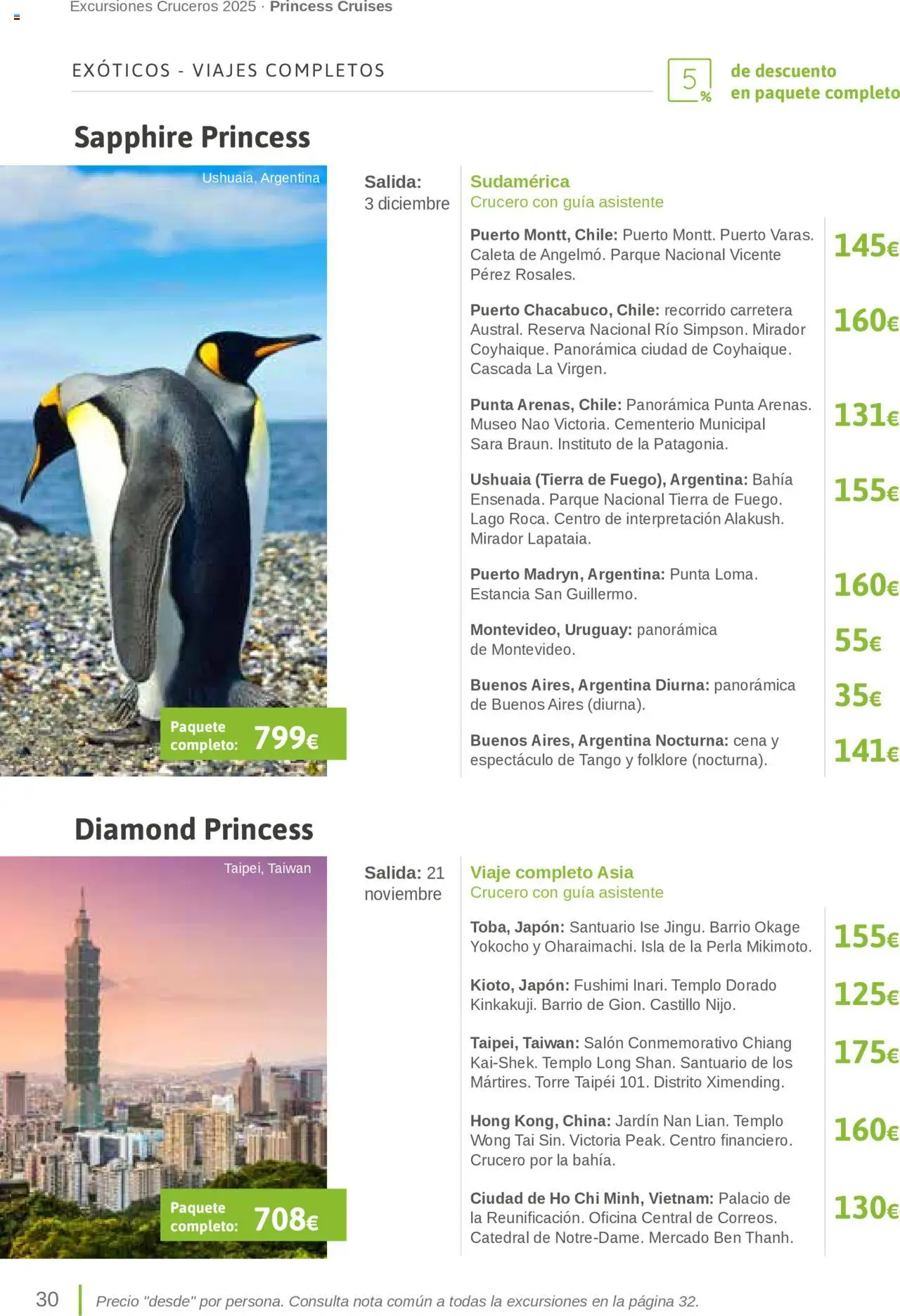 Viajes El Corte Inglés Excursiones Cruceros │ válido desde el 27.03.2025 | Página: 30