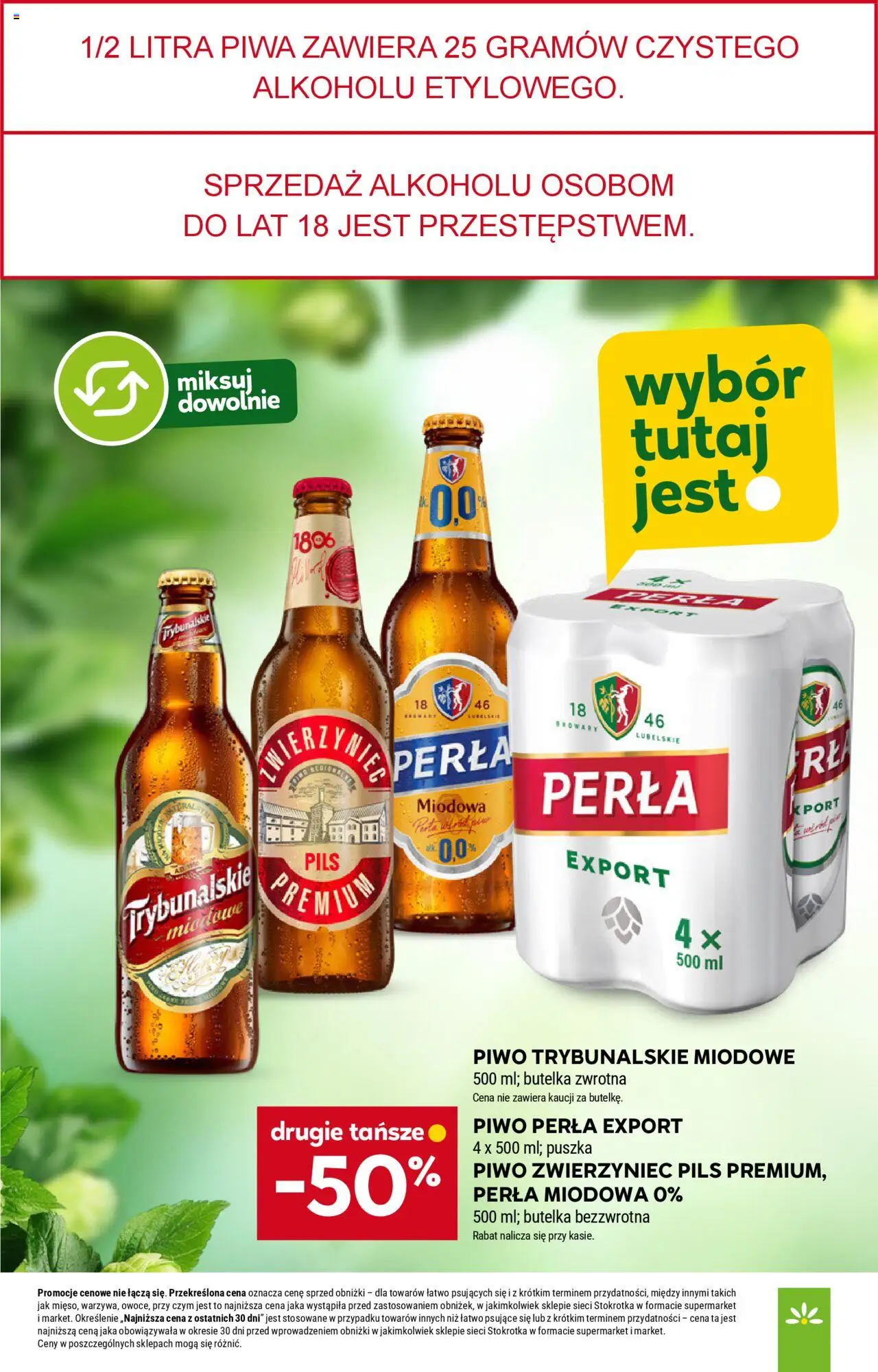 Stokrotka Gazetka od 09.10.2025 | Strona: 34 | Produkty: Stokrotka, Piwo perła, Piwo