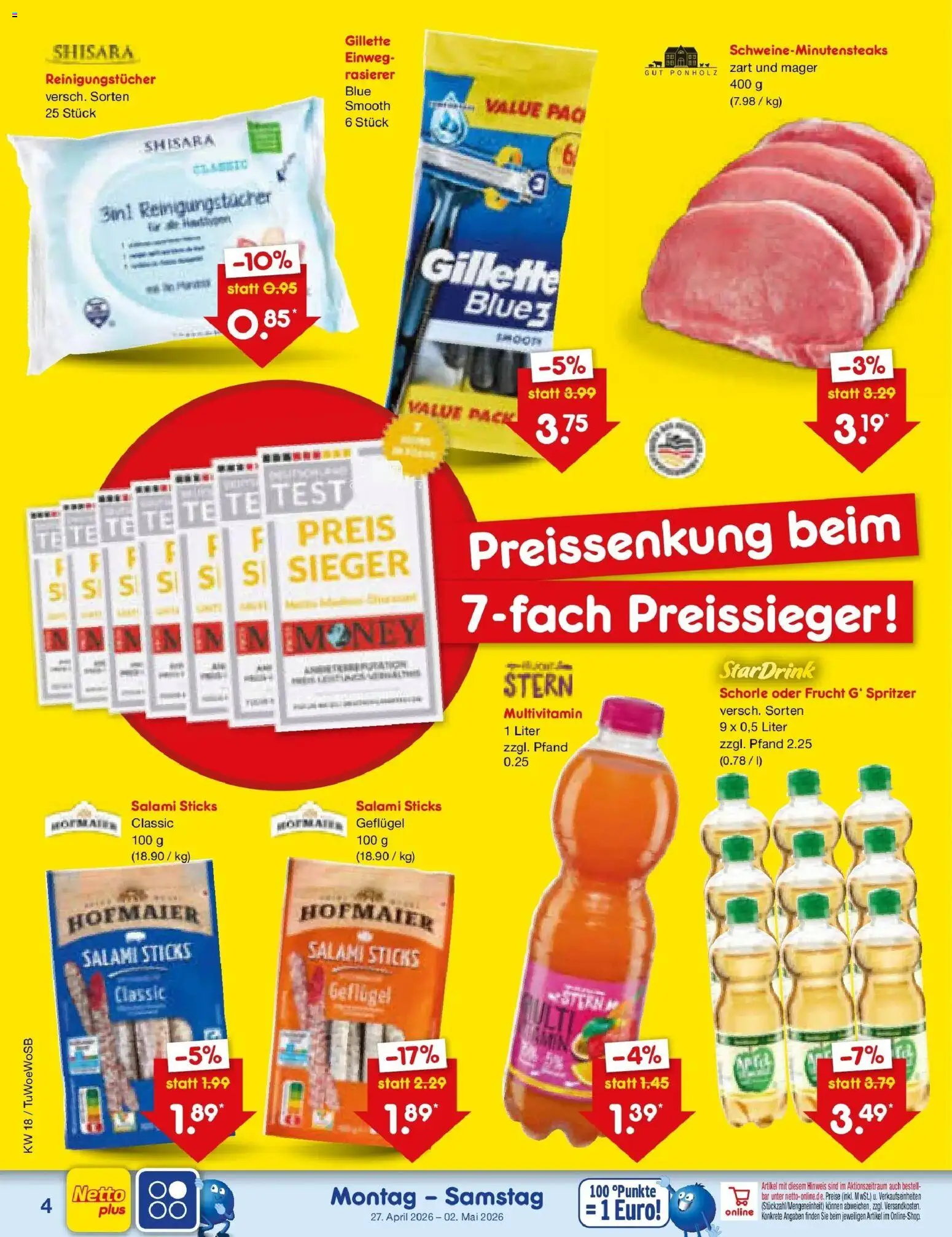 Netto Marken-Discount Prospekt Lahr-Langenwinkel	 – gültig ab 27.04.2026 | Seite: 6 | Produkte: Rasierer, Reinigungstücher, Salami