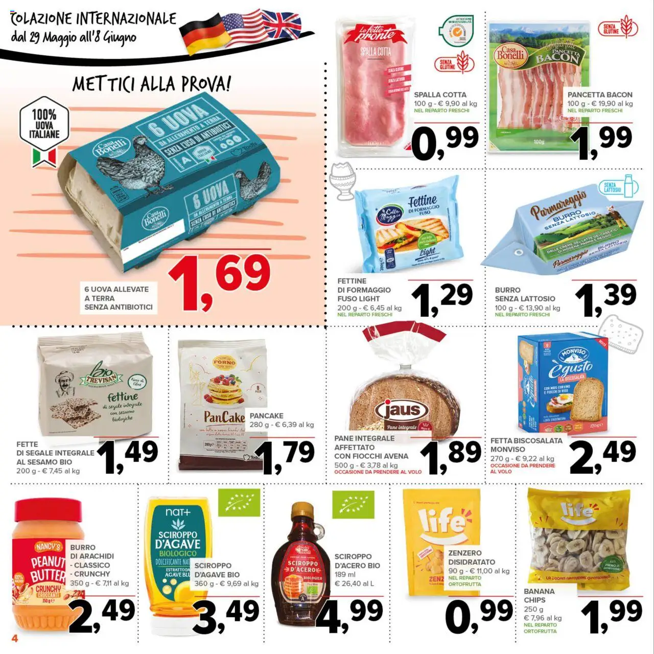 Volantino Todis del 29.05.2025 | Pagina: 4 | Prodotti: Riso, Pancetta, Mais, Burro di arachidi