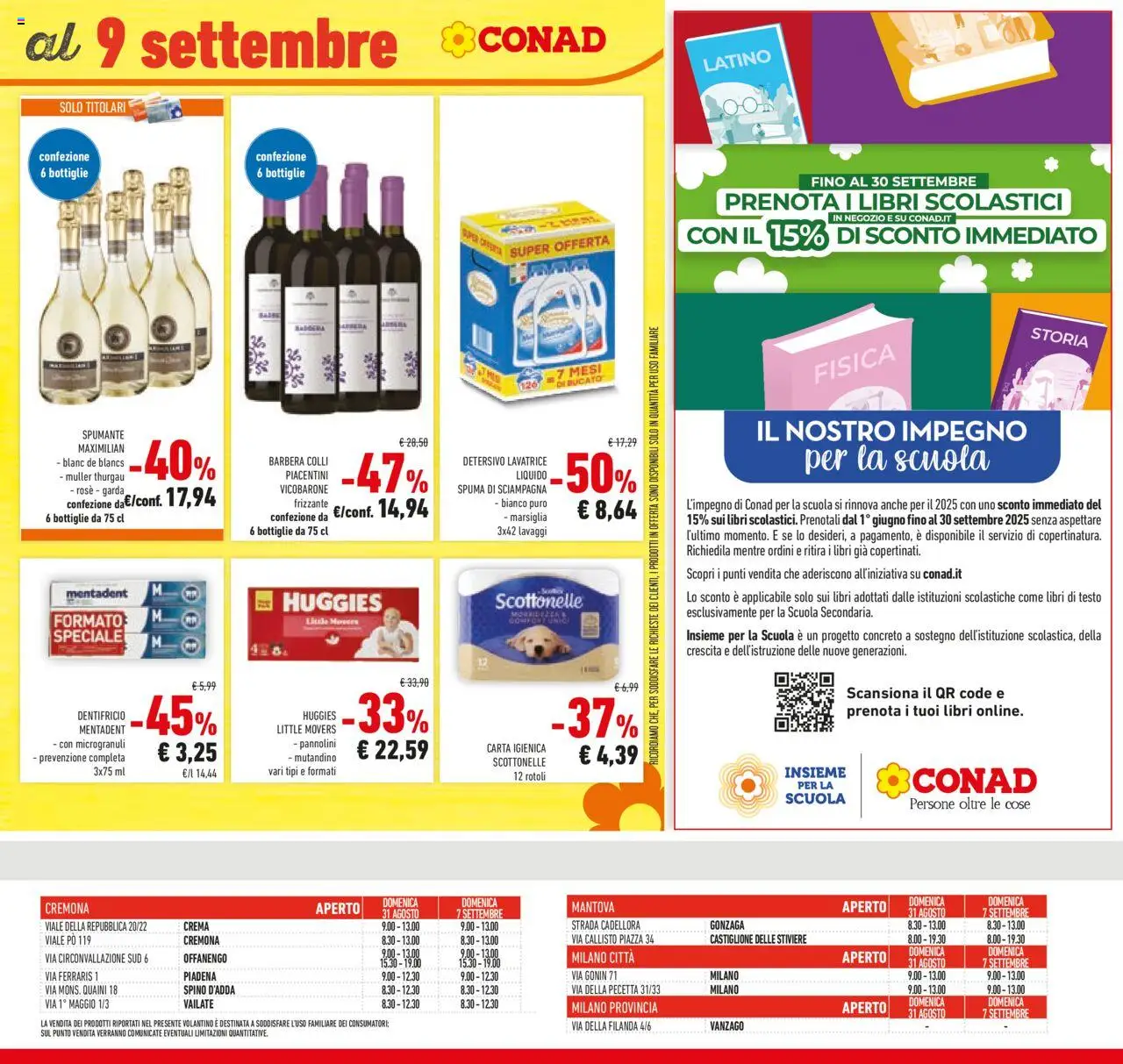 Volantino Conad del 27.08.2025 | Pagina: 37 | Prodotti: Crema, Pannolini, Dentifricio, Spumante