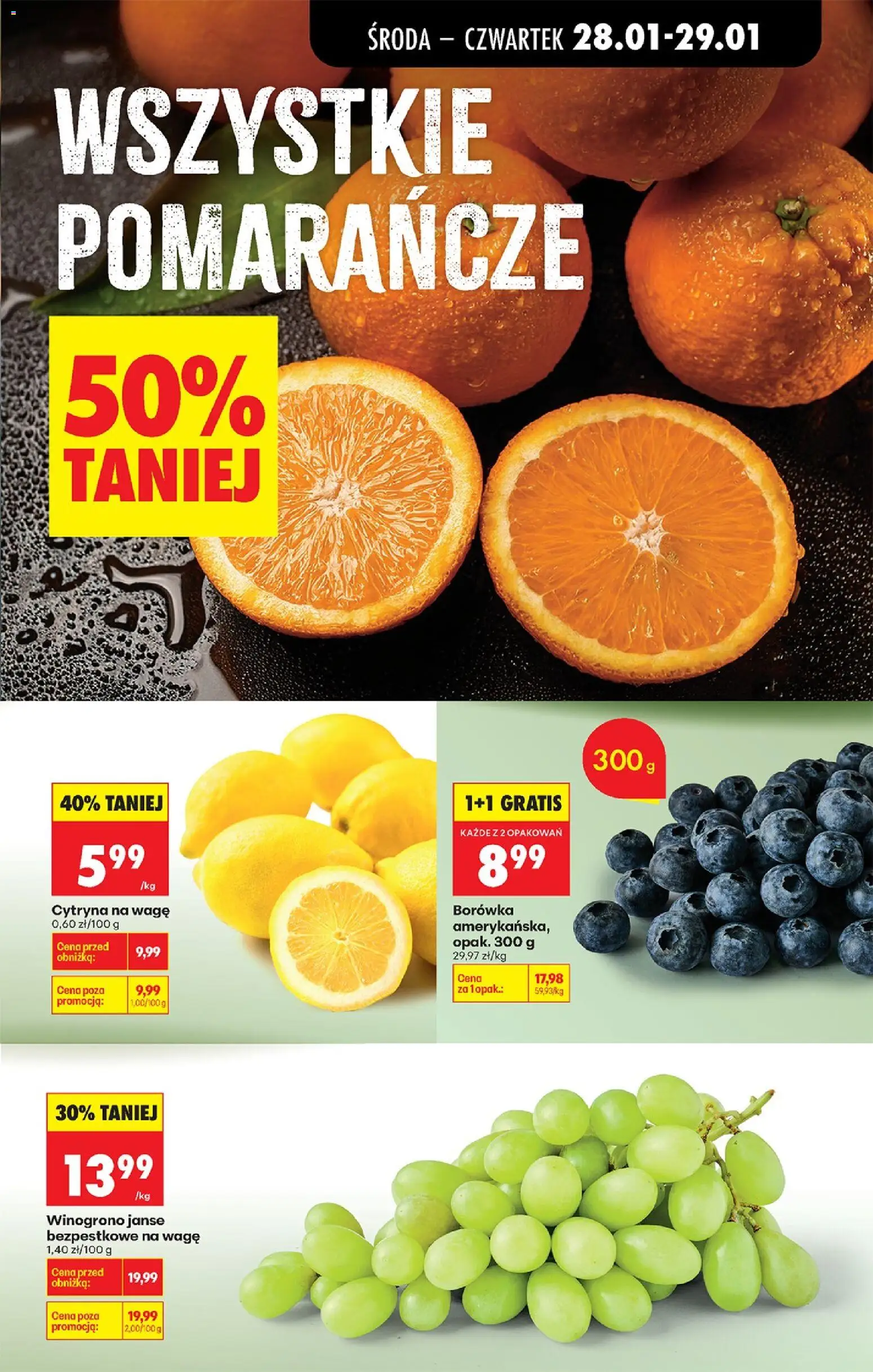 Biedronka gazetka - Oferta w tym tygodniu od 28.01.2026 | Strona: 19 | Produkty: Cytryna, Winogrono, Pomarańcze