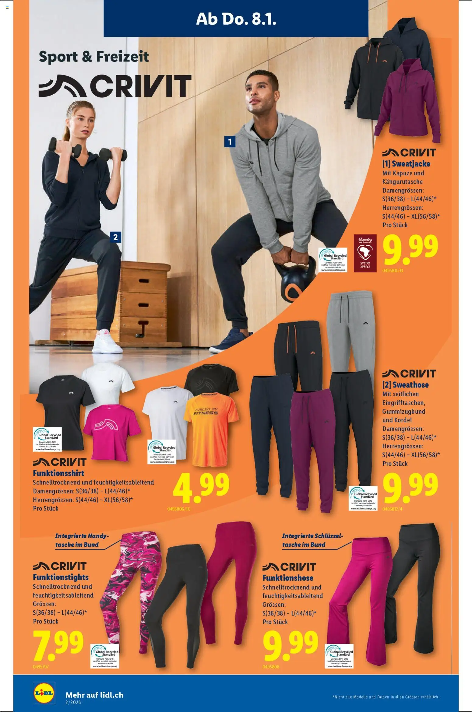 Lidl Aktionen – gültig ab 08.01.2026 | Seite: 16 | Produkte: Tasche, Sweathose, Sweatjacke