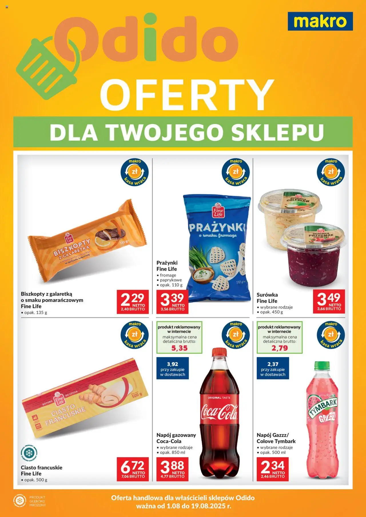 Makro Gazetka - Odido Oferty dla Twojego sklepu od 01.08.2025 | Strona: 1 | Produkty: Galaretka, Ciasto francuskie, Ciasto
