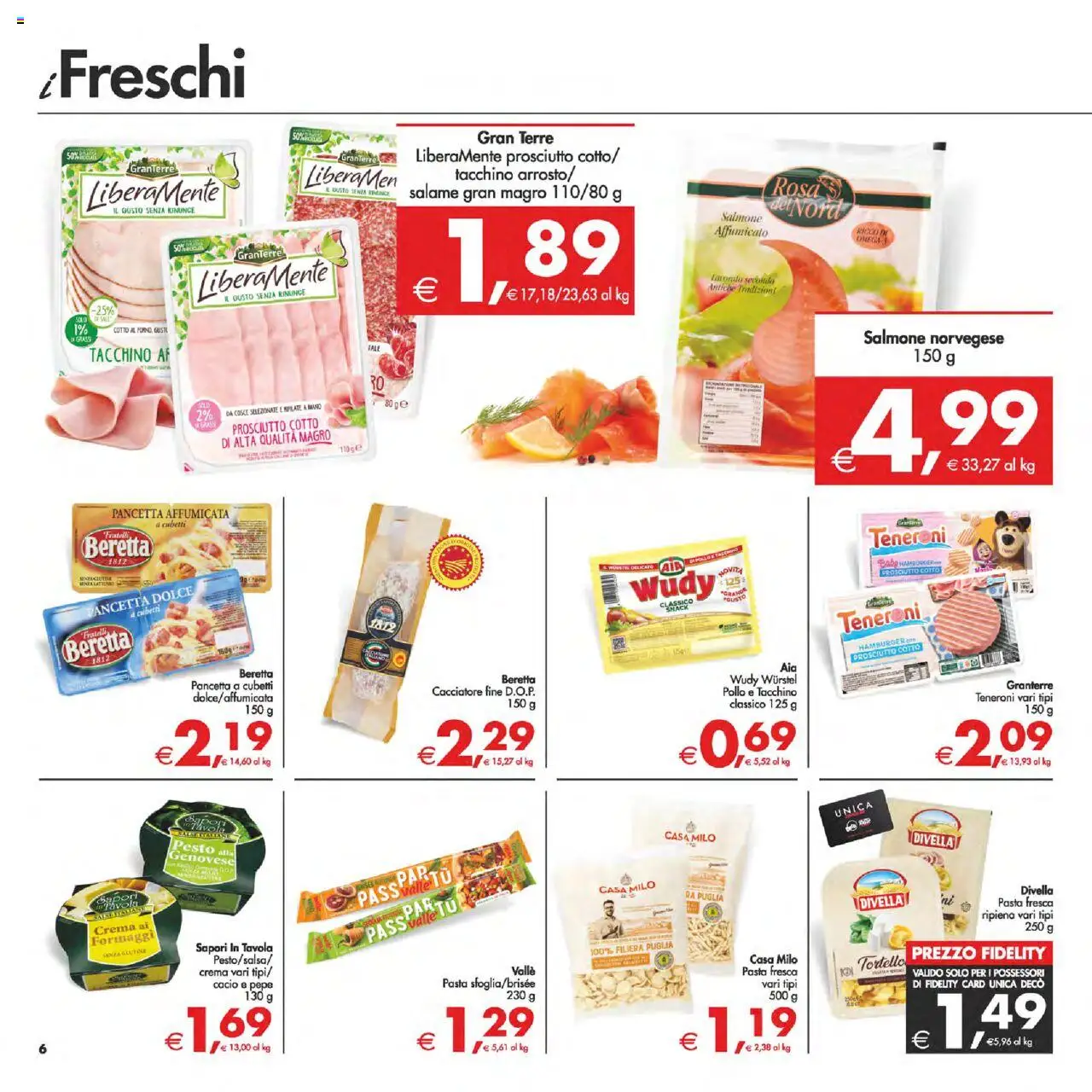 Volantino Decò del 22.08.2025 | Pagina: 6 | Prodotti: Pancetta, Pepe, Prosciutto, Hamburger