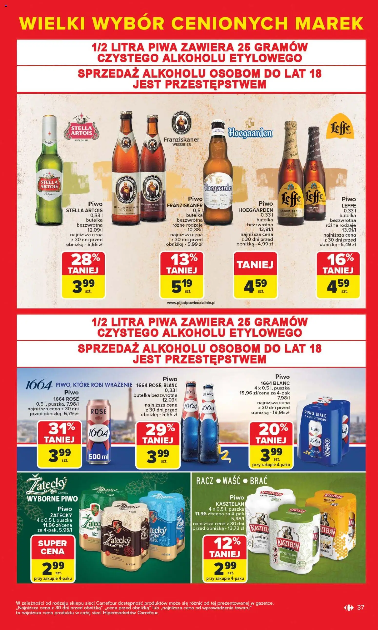 Carrefour Gazetka - Markowe atrakcje cenowe od 27.10.2025 | Strona: 39 | Produkty: Hoegaarden, Piwo