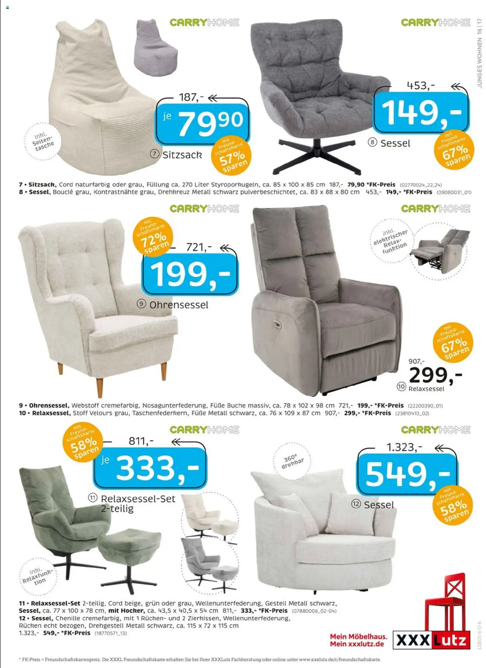 XXXL Lutz - Junges Wohnen – gültig ab 27.12.2025 | Seite: 17 | Produkte: Tasche, Relaxsessel, Sitzsack, Sessel