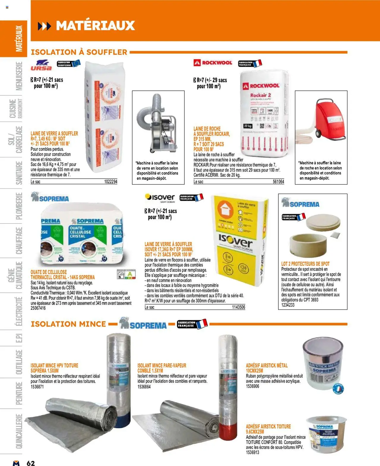  | Page: 62 | Produits: Flocons, Sac, Isolant acoustique
