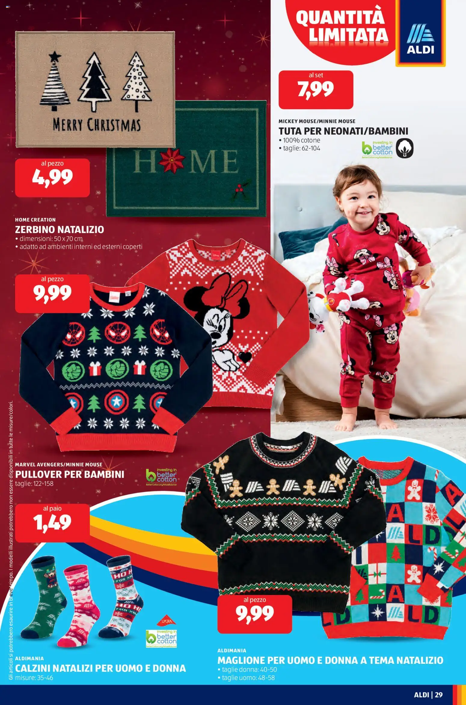 Volantino Aldi del 24.11.2025 | Pagina: 29 | Prodotti: Calzini, Maglione, Mouse, Zerbino