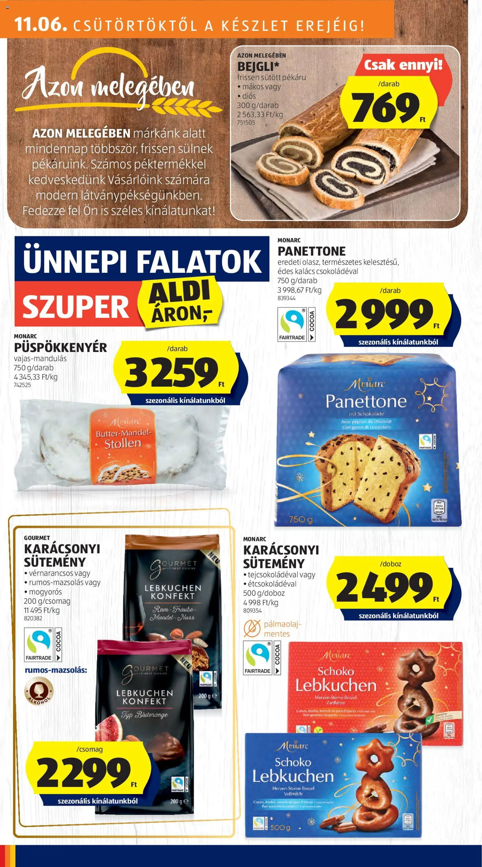 Aldi akciós ujság - amely érvényes a következő dátumtól: 06.11.2025 | Oldal: 24 | Termékek: Kalács, Rum, Panettone, Sütemény