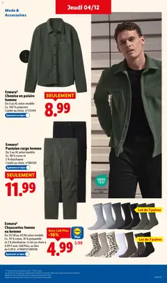 LIDL - Prévisualisation de Esmara® Chemise en polaire homme, Du S au XL selon modèle Ex. 100% polyester L'unité au choix. n°511344 valide à partir de 04.12.2025 | Page: 53