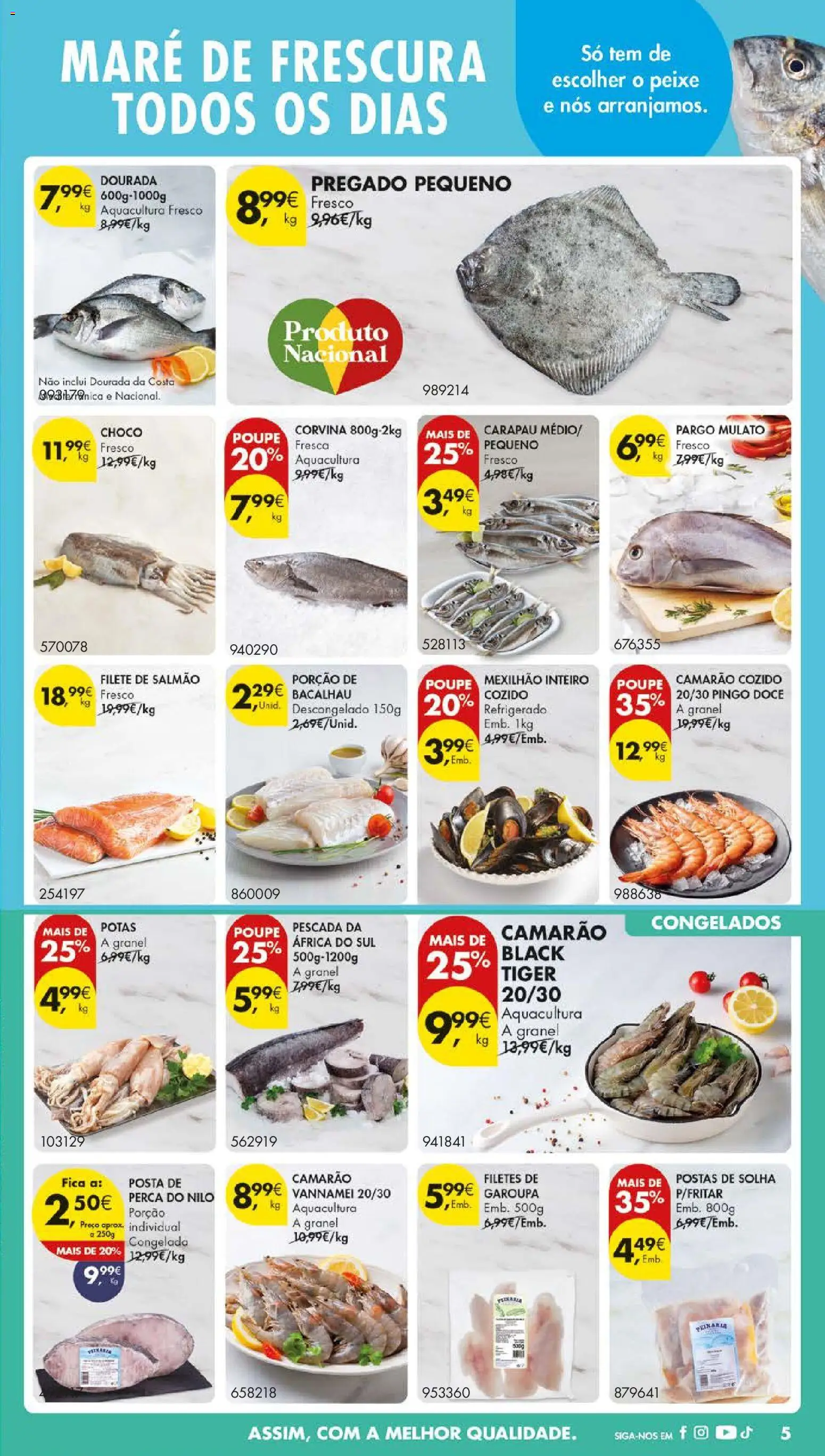 Pingo Doce - Black Friday │ válido de 18.11.2025 | Página: 7 | Produtos: Dourada, Bacalhau, Camarão, Salmão