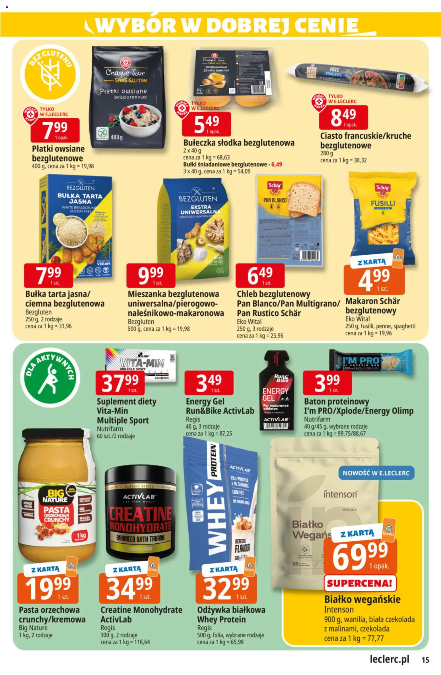 E.Leclerc Gazetka od 24.02.2026 | Strona: 15 | Produkty: Płatki owsiane, Ciasto, Baton, Makaron