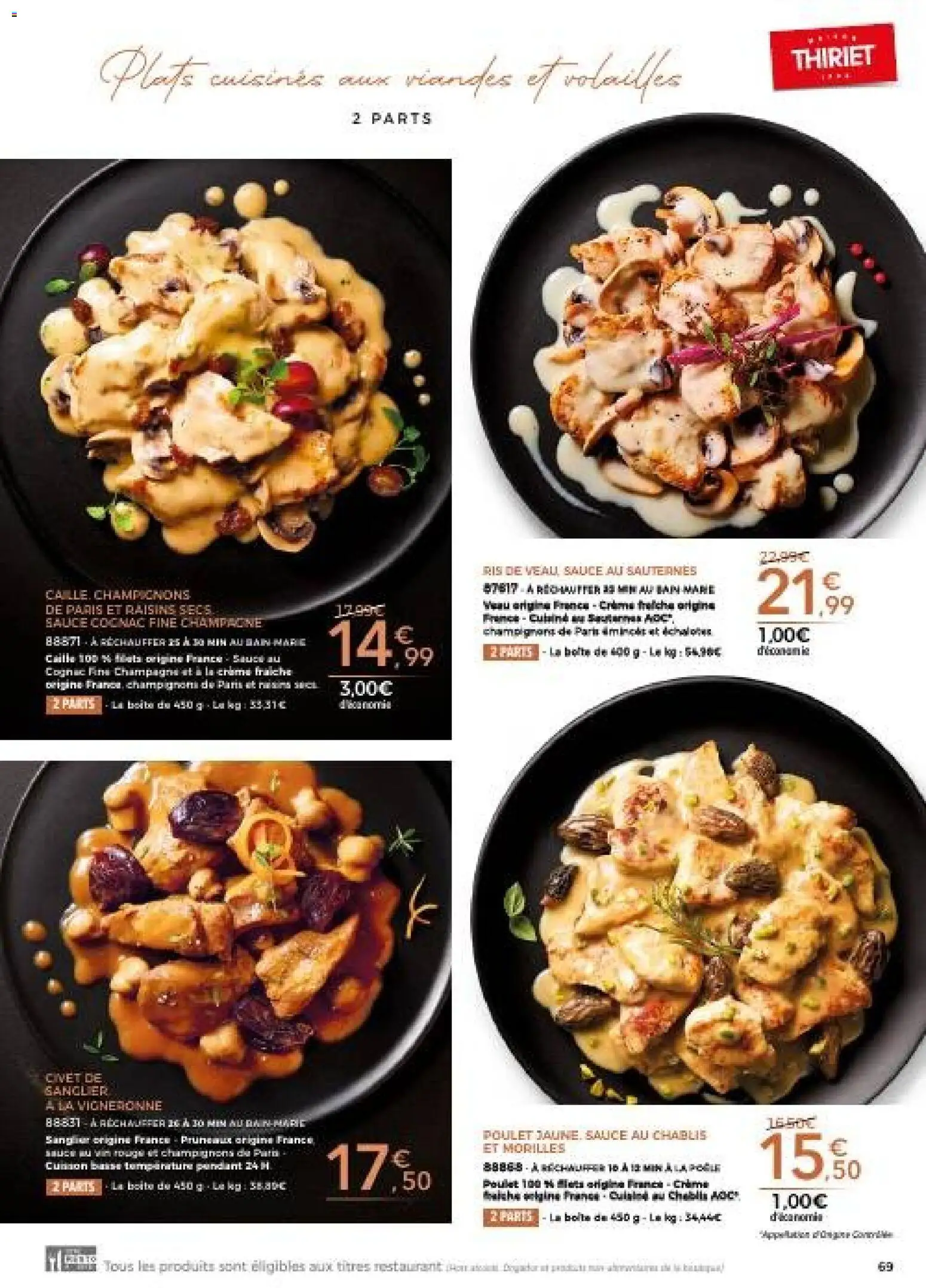 {H1} | Page: 69 | Produits: Champagne, Cognac, Champignon, Crème fraiche