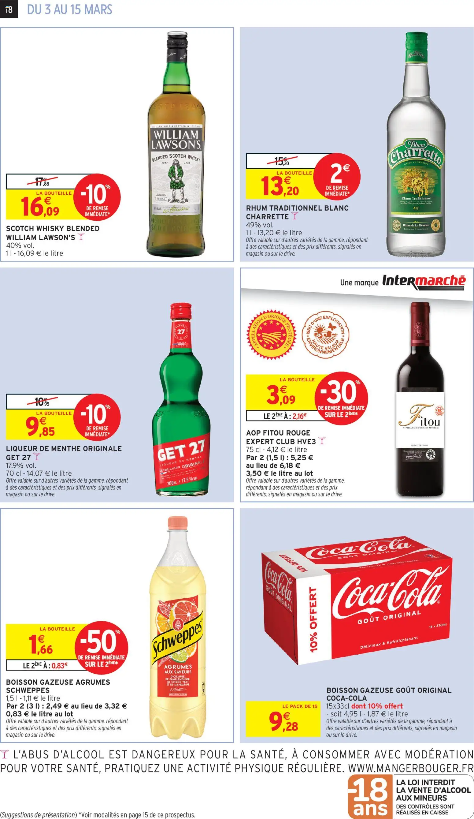 {H1} | Page: 18 | Produits: Whisky, Menthe, Liqueur de Menthe, Rhum