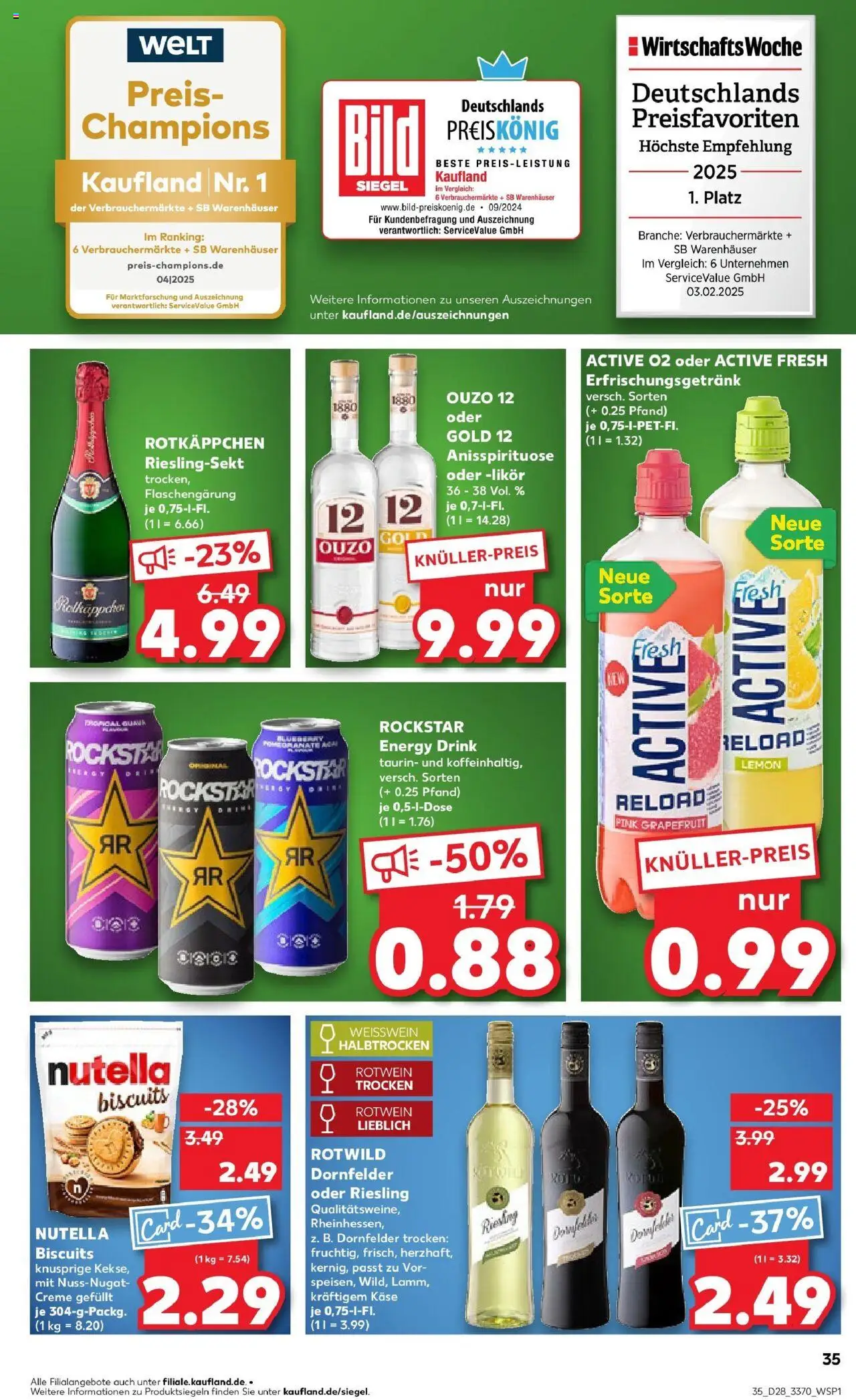 Kaufland prospekt Bitterfeld-Wolfen	 - gültig ab dem 13.07.2025 | Seite: 2 | Produkte: Rockstar energy, Käse, Rotwein trocken, Nutella