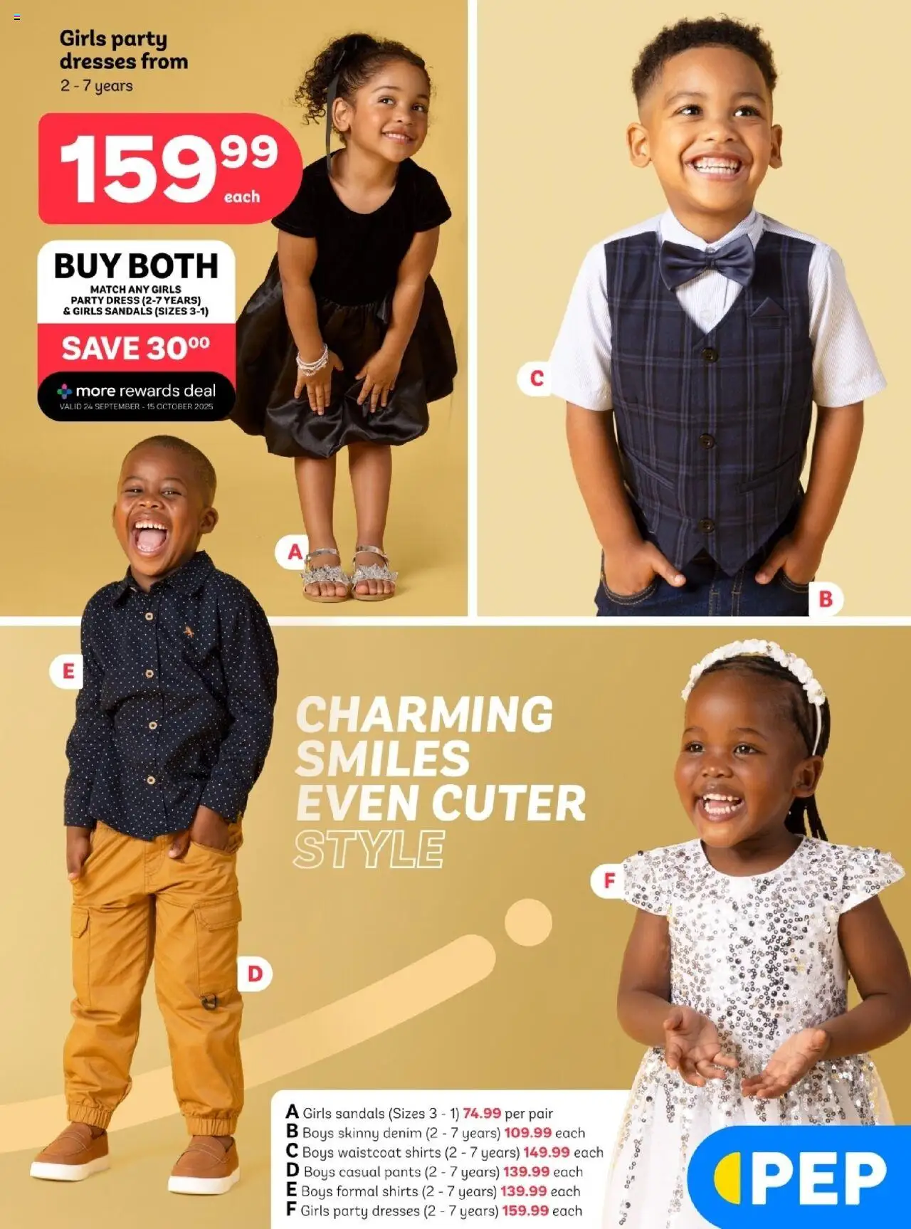 New PEP Stores catalogue – valid from 22.09.2025 | Page: 2 | Products: Dress, Pants, Sandals, Shirts