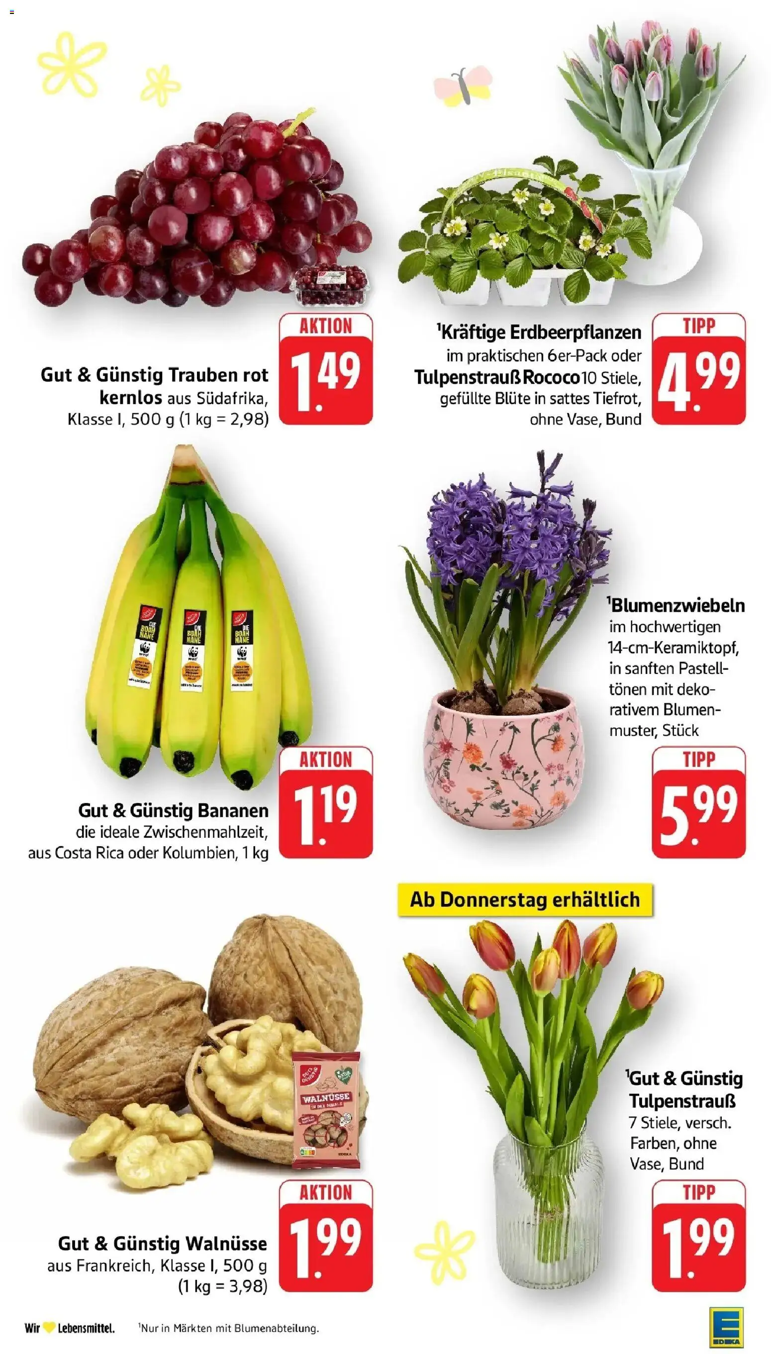 E center Prospekt Trier	 – gültig ab 22.03.2026 | Seite: 7 | Produkte: Walnüsse, Trauben, Blumen, Bananen