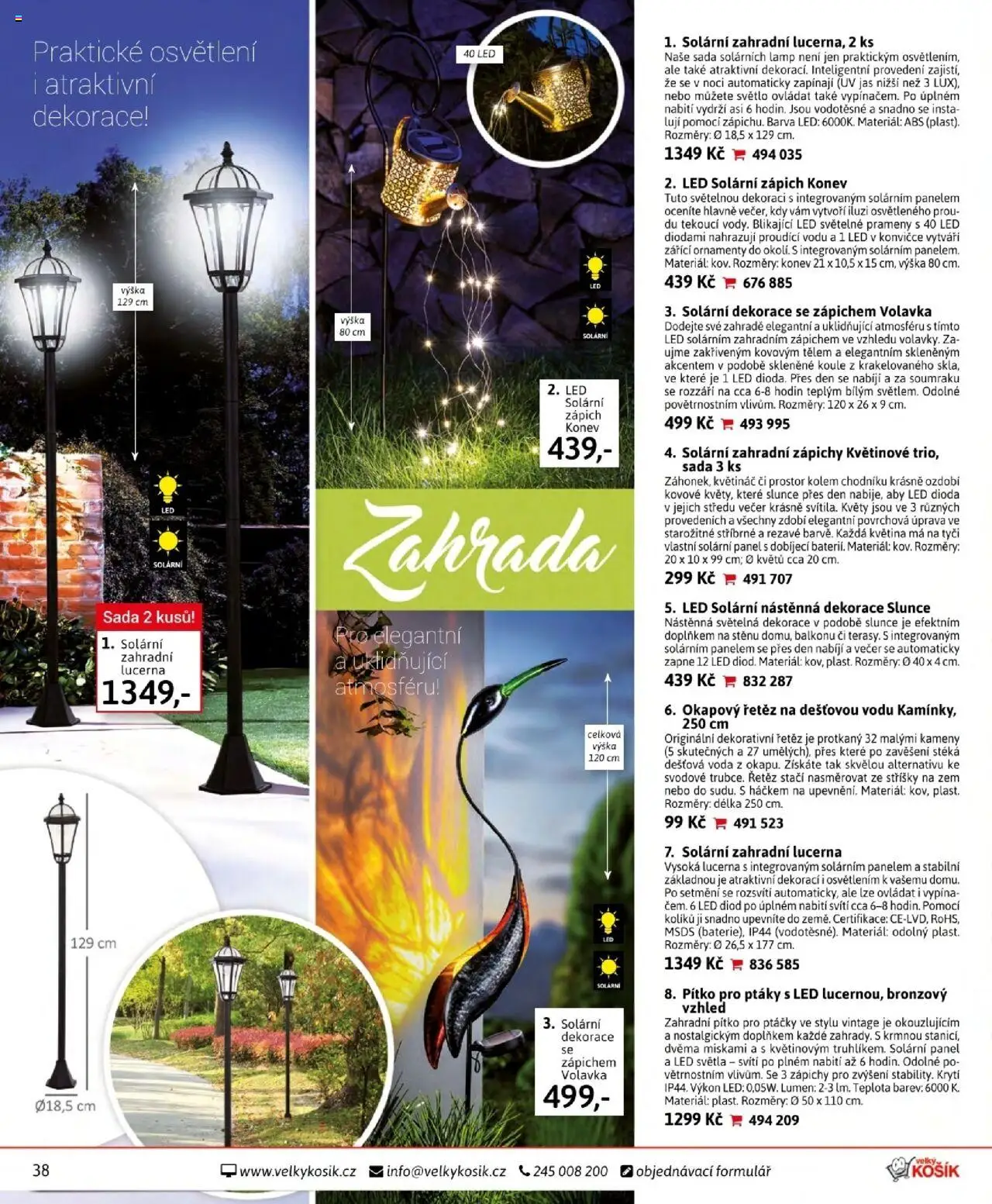 Velký Košík katalog září od 01.09.2025 | Strana: 38 | Produkty: Voda, Zápich, Lucerna, Dekorace