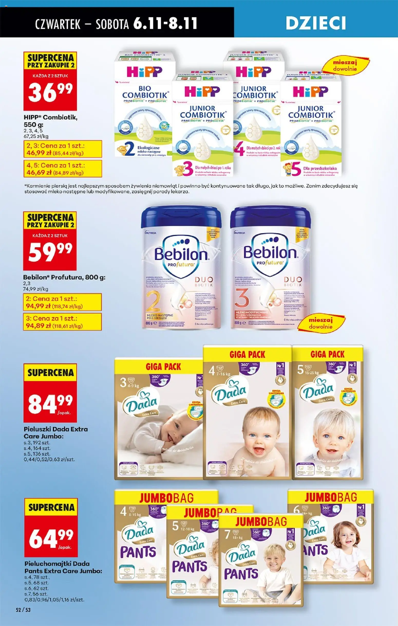 Biedronka gazetka - Oferta w tym tygodniu od 06.11.2025 | Strona: 66 | Produkty: Pieluchomajtki, Mleko modyfikowane, Mleko