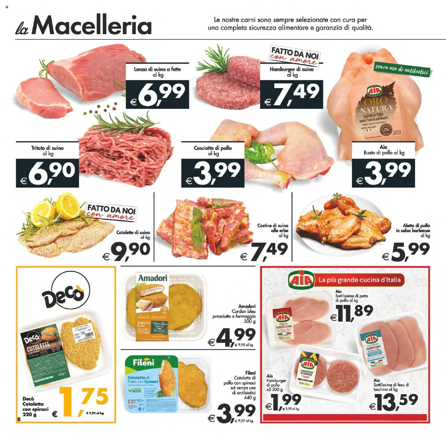 Volantino Decò del 25.11.2025 | Pagina: 8 | Prodotti: Petto di Pollo, Pollo, Salsa, Tacchino
