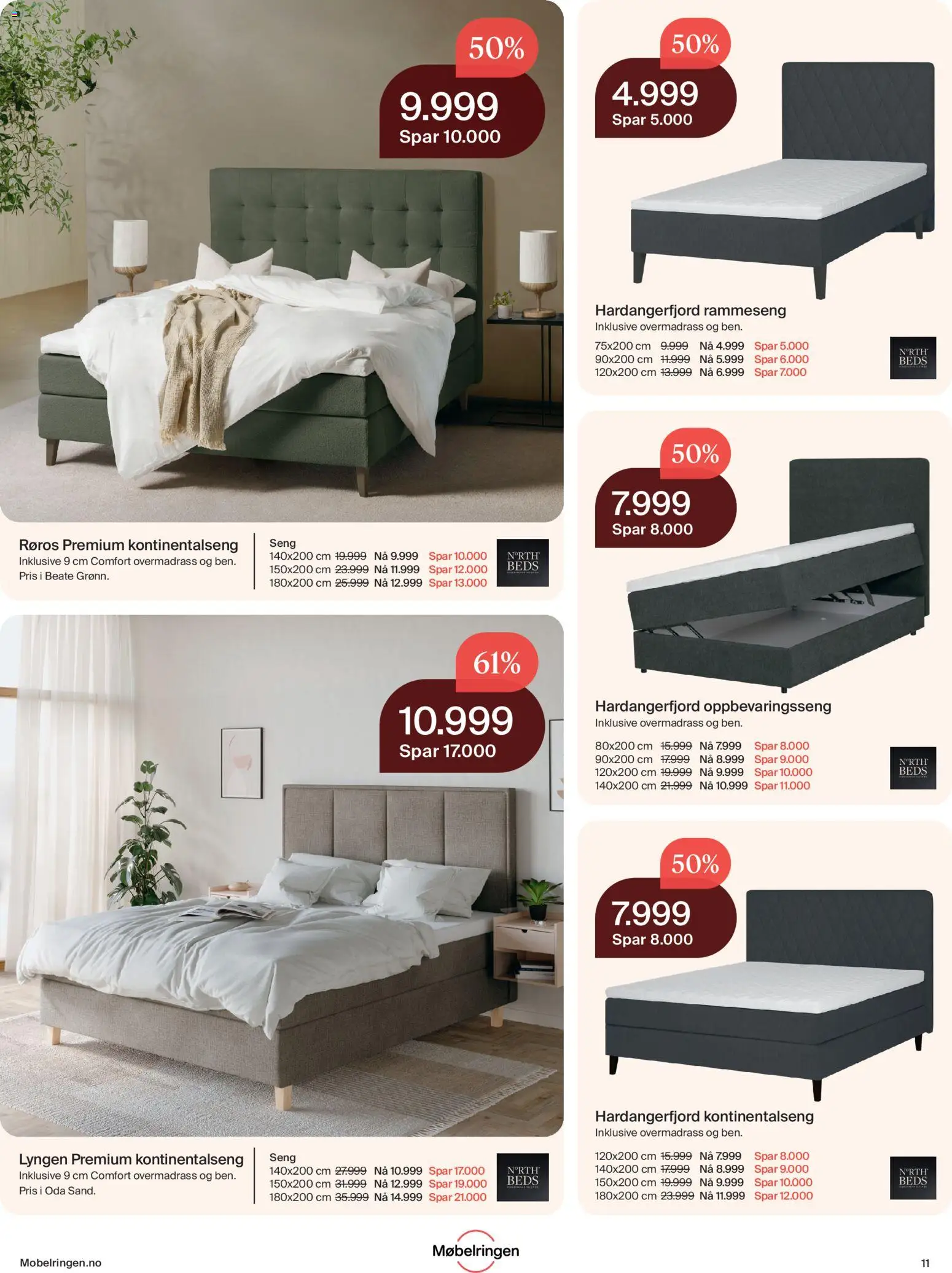 {H1} | Side: 11 | Produkter: Overmadrass, Kontinentalseng, Seng