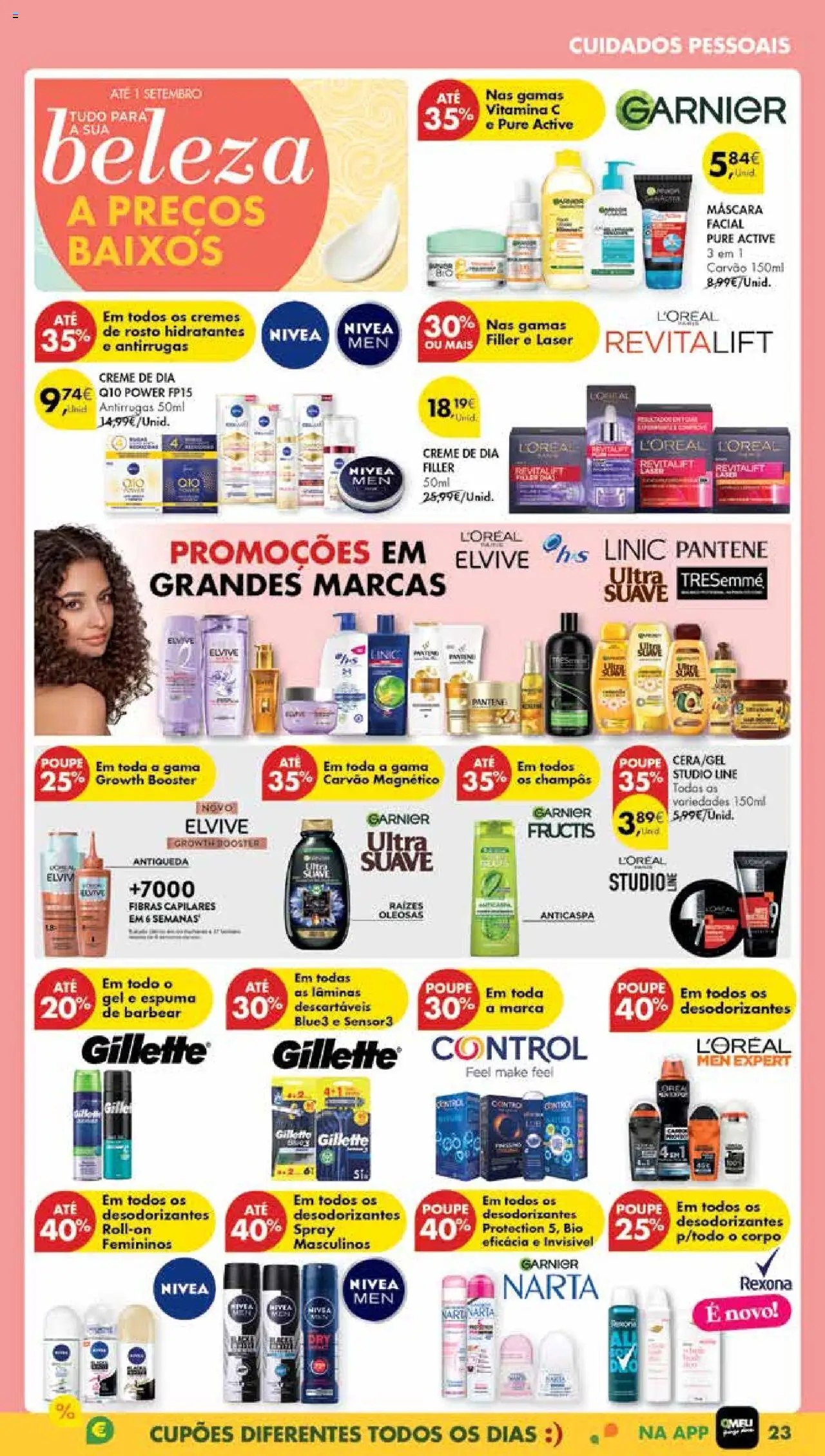 Pingo Doce Poupe Esta Semana Madeira │ válido de 26.08.2025 | Página: 23 | Produtos: Máscara facial, Espuma de barbear, Vitamina c, Creme