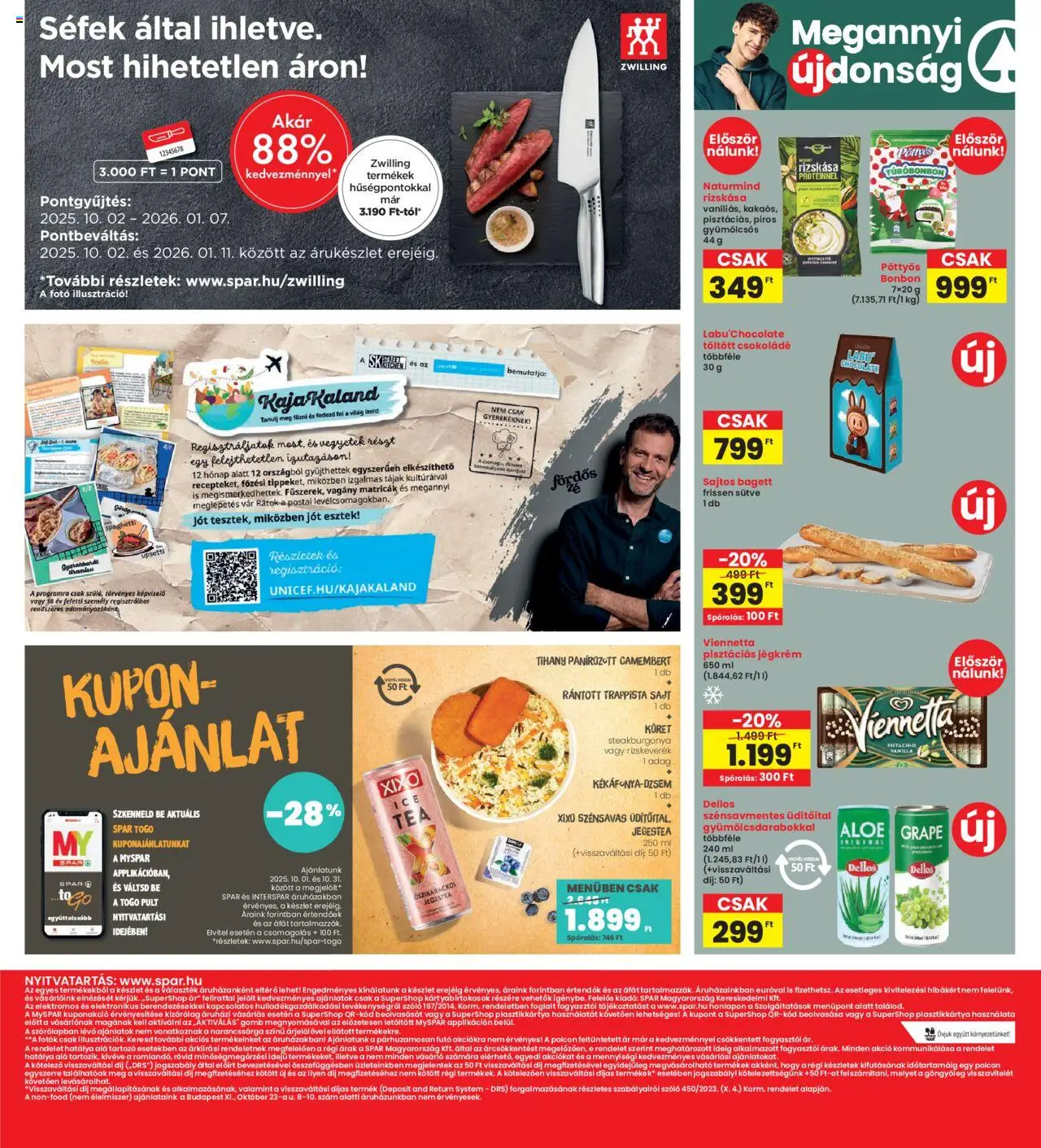 Interspar akciós ujság - amely érvényes a következő dátumtól: 02.10.2025 | Oldal: 17 | Termékek: Bagett, Tihany, Csokoládé, Trappista sajt