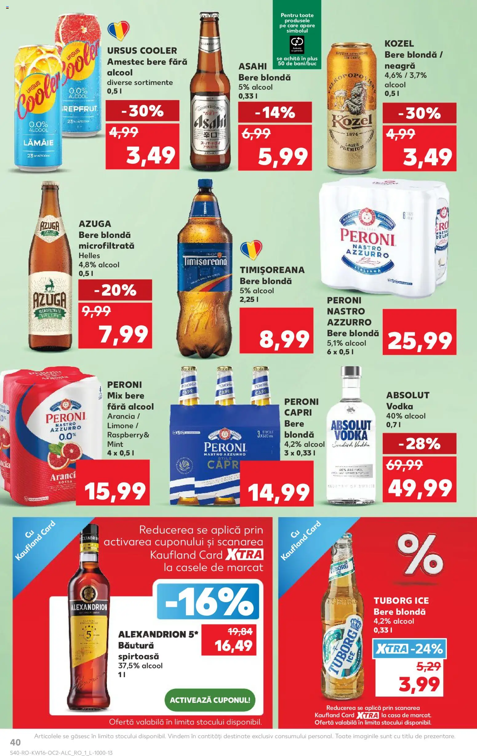 Noul catalog Kaufland – valabil de la 15.04.2026 | Pagină: 40 | Produse: Bere, Vodka, Lămâie