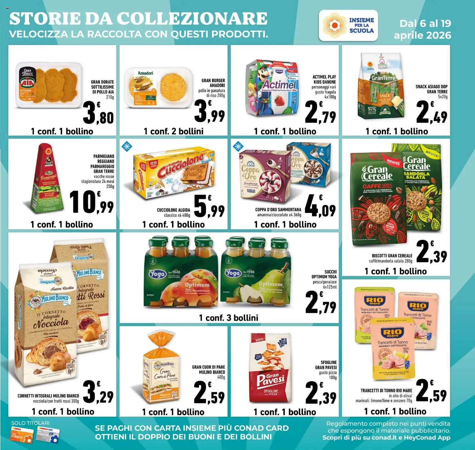 Volantino Conad del 08.04.2026 | Pagina: 19 | Prodotti: Cioccolato, Pollo, Crackers, Tonno