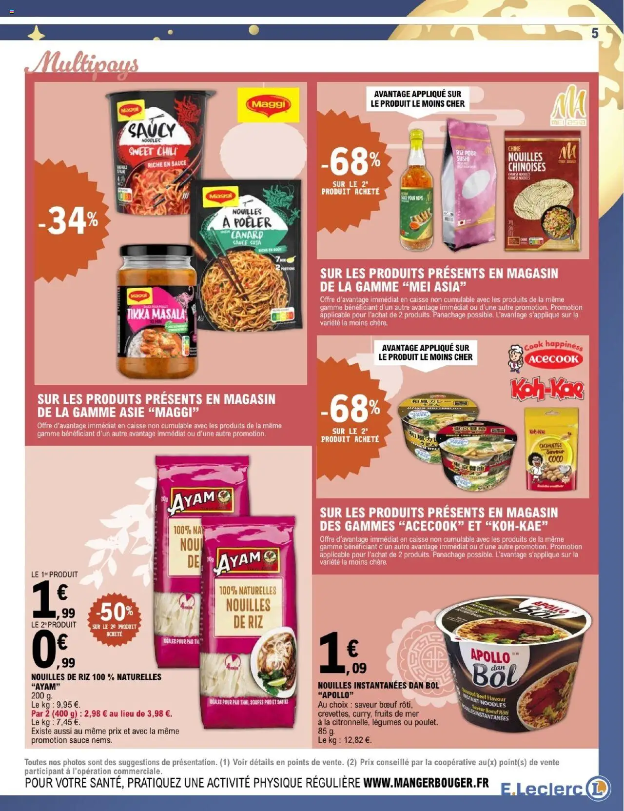 {H1} | Page: 5 | Produits: Nouilles instantanées, Riz pour sushi, Nouilles chinoises, Sushi
