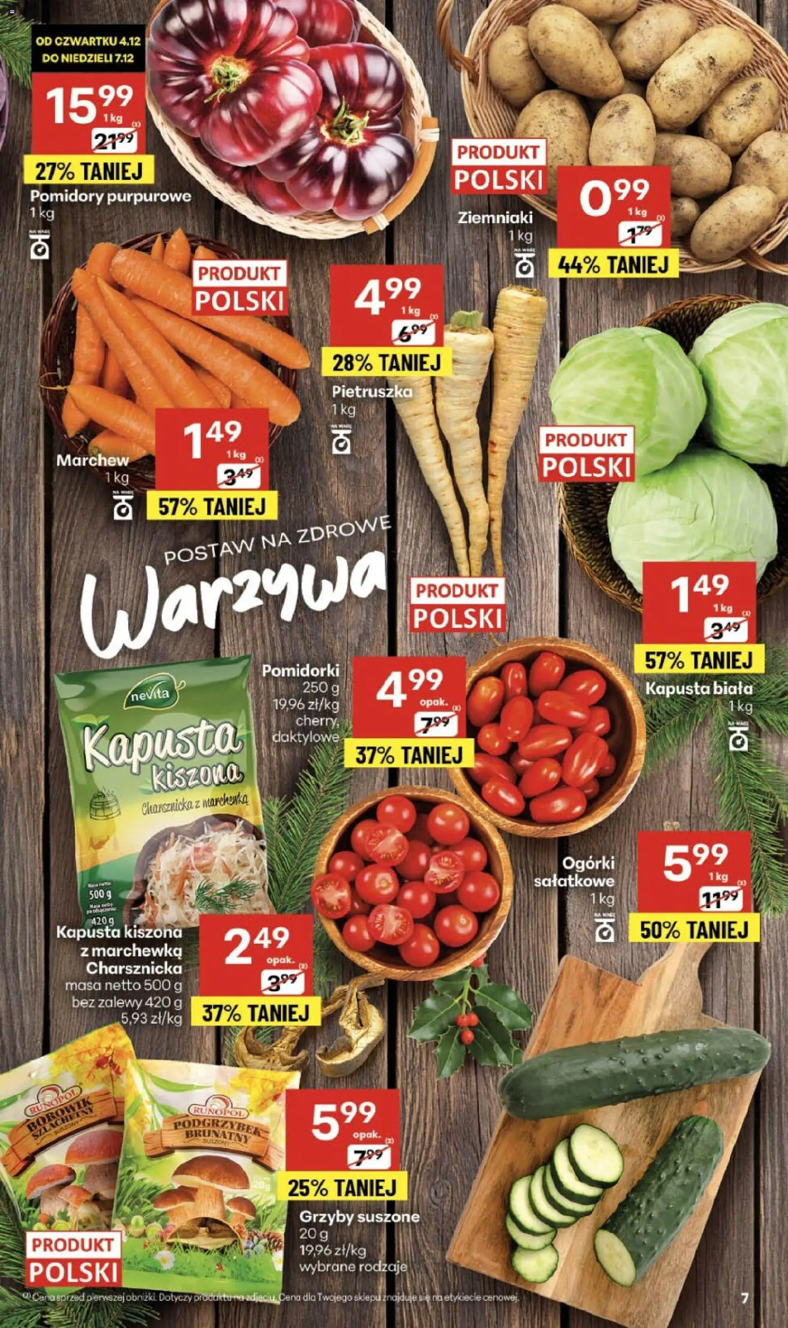 Delikatesy Centrum Gazetka od 04.12.2025 | Strona: 7 | Produkty: Pomidory, Kapusta biała, Ogórki, Warzywa