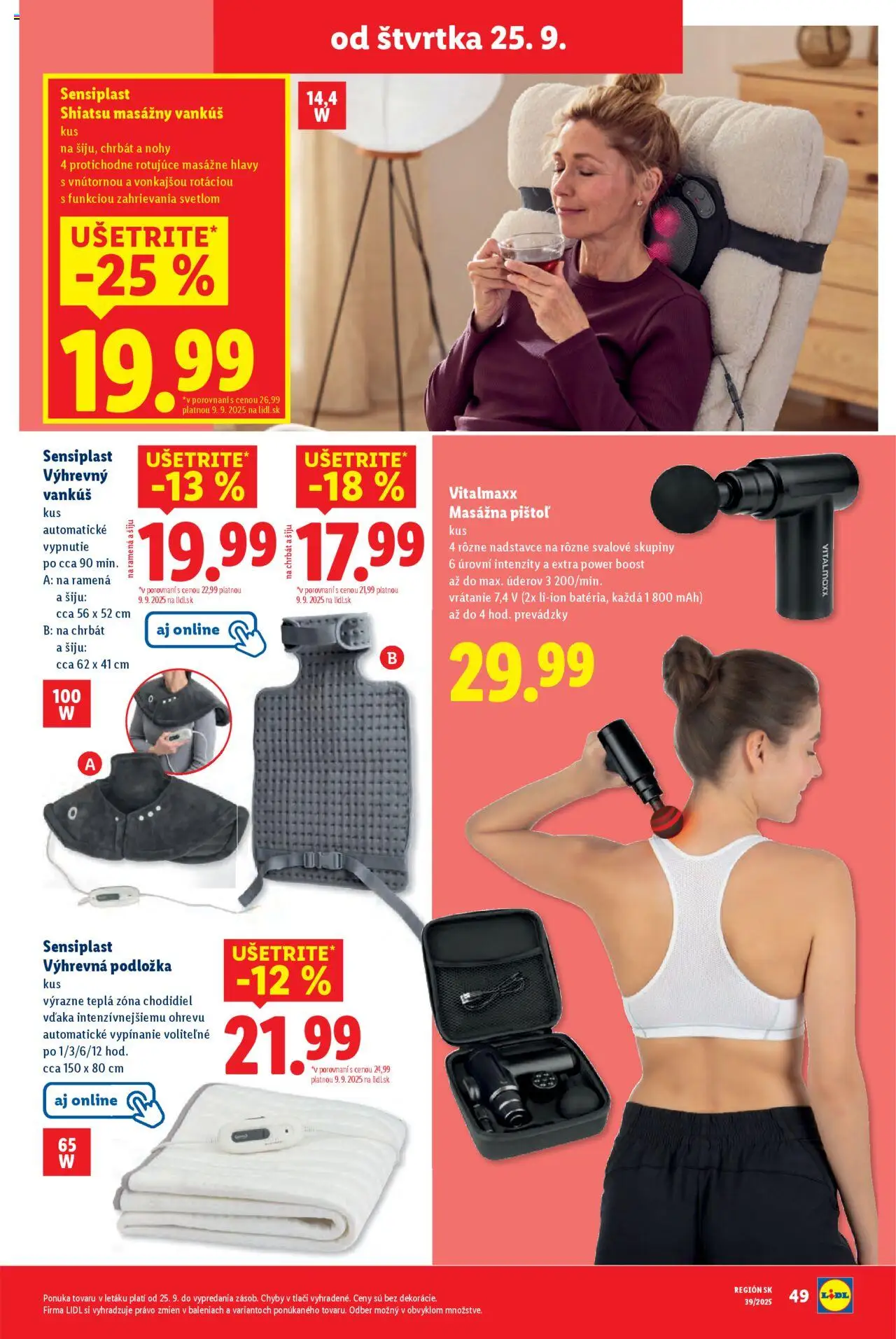 Nové Lidl akcie – leták je platný od 22.09.2025 | Strana: 91 | Produkty: Vankúš