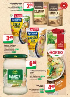 Pogląd oferty "Zupa żurek Hortex, 1 l" - ważna od 25.03.2026 | Strona: 31 | Produkty: Barszcz, Sos tatarski, Zupa, Sos