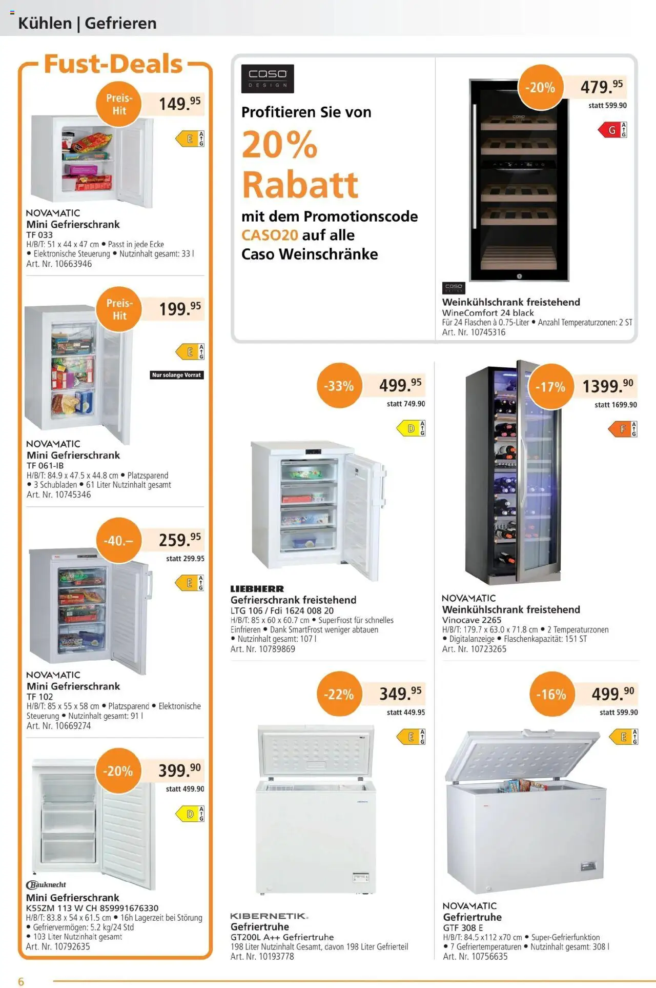 Fust Aktionen ab 26.05.2025 | Seite: 6 | Produkte: Gefriertruhe, Gefrierschrank, Liebherr