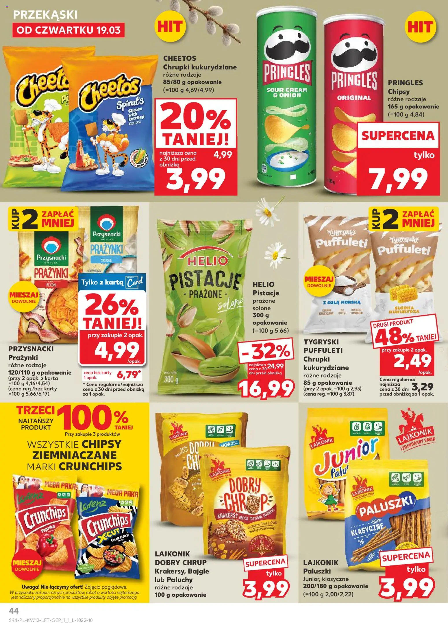 Kaufland gazetka od 19.03.2026 | Strona: 44 | Produkty: Chipsy, Ketchup, Chrupki, Paluszki