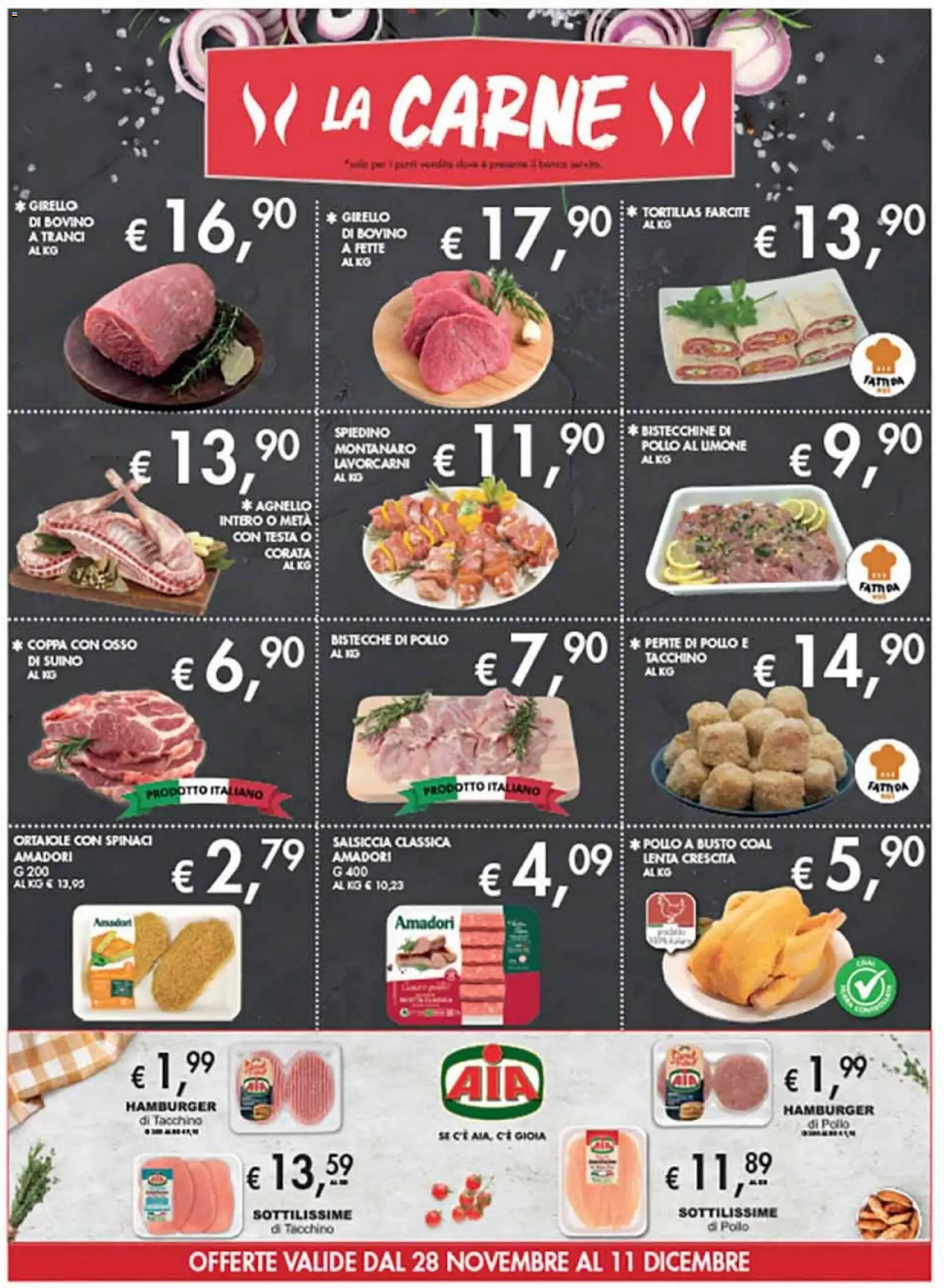Volantino Coal del 28.11.2025 | Pagina: 4 | Prodotti: Suino, Limone, Spinaci, Hamburger