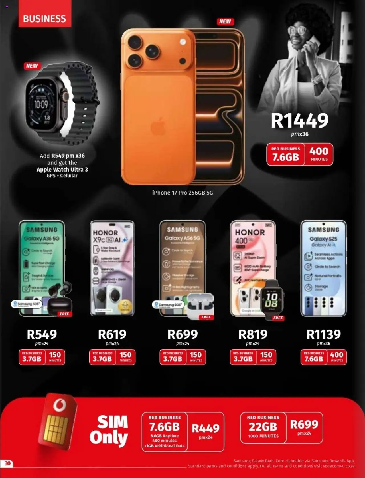 New Vodacom catalogue – valid from 07.10.2025 | Page: 30 | Products: Data, Watch