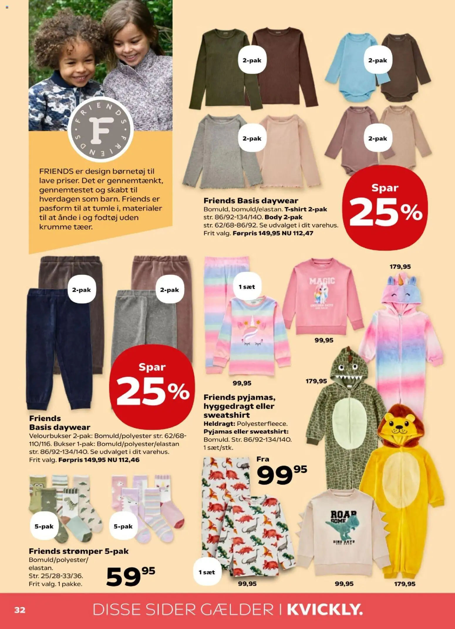 Kvickly tilbudsavis – gyldig fra 23.01.2026 | Side: 34 | Produkter: Bukser, Pyjamas, Søm, Strømper