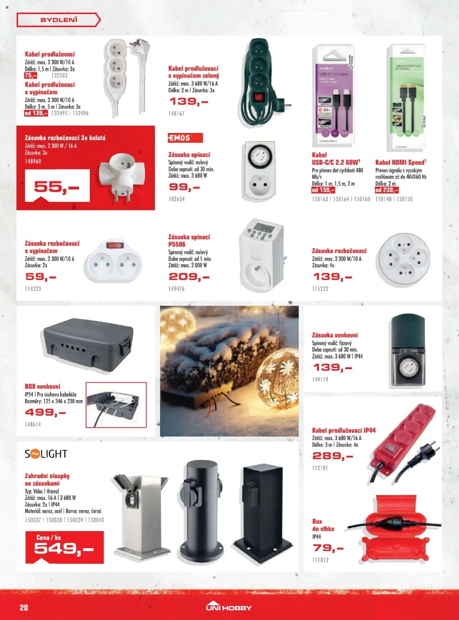 Uni Hobby leták od 27.11.2025 | Strana: 20 | Produkty: Box, Kabel, Zásuvka