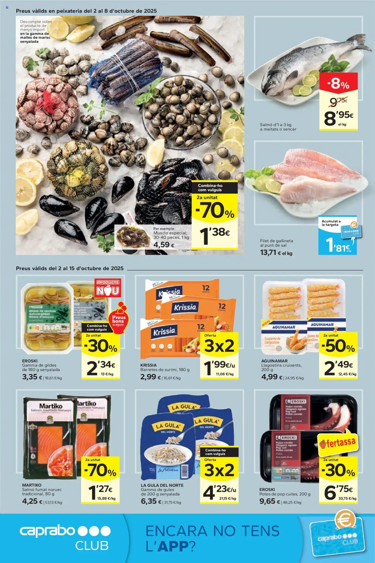 Caprabo - Ofertasses │ válido desde el 02.10.2025 | Página: 6 | Productos: Salmón ahumado, Langostino