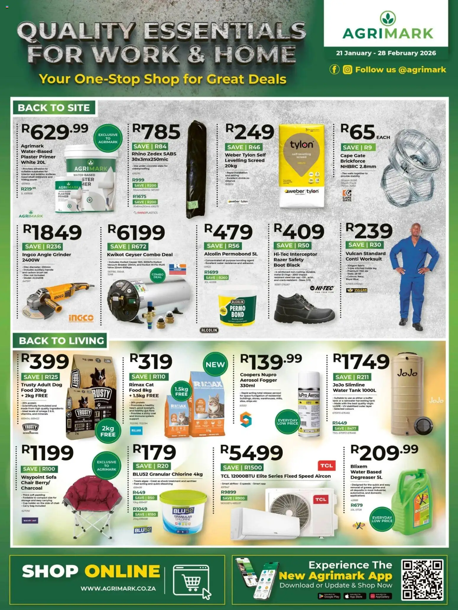 New Agrimark catalogue – valid from 21.01.2026 | Page: 1 | Products: Coat, Tank, Detergente líquido, Gate