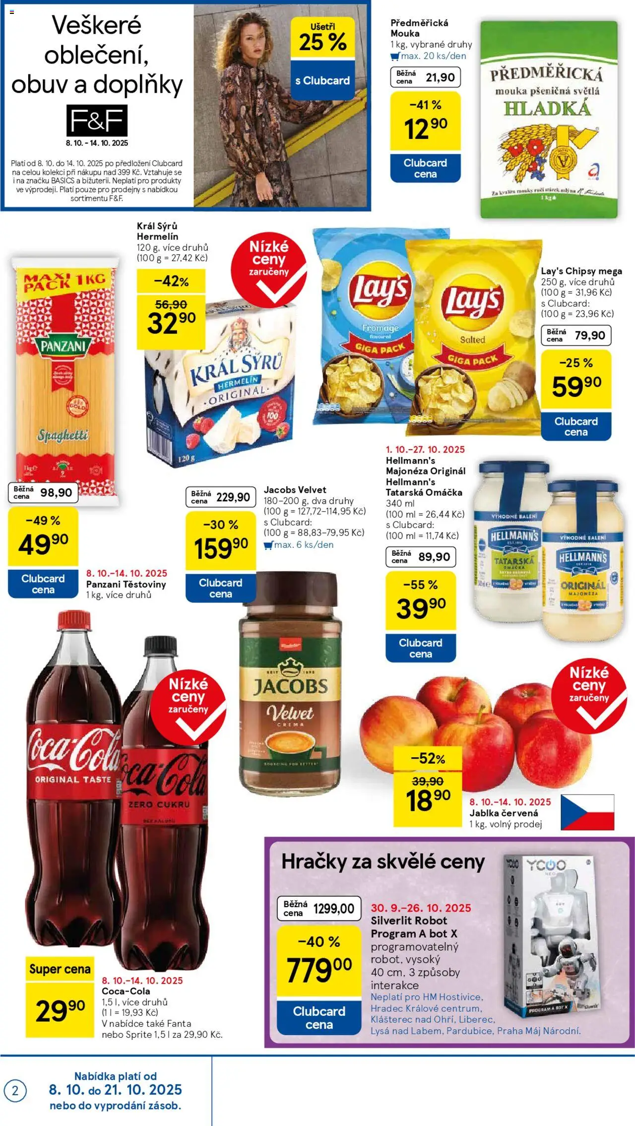 Tesco leták - Hypermarket od 08.10.2025 | Strana: 2 | Produkty: Hellmann's, Předměřická mouka, Sprite, Cola
