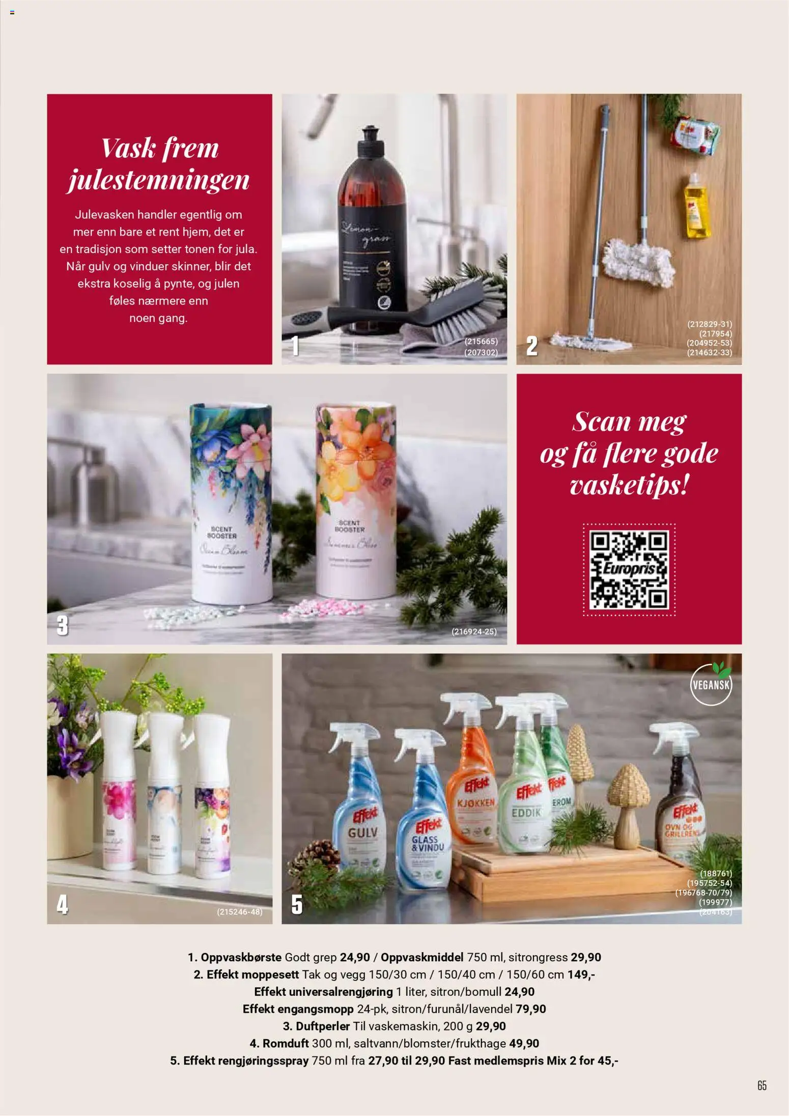 {H1} | Side: 65 | Produkter: Суміш дитяча, Oppvaskmiddel, Glass, Eddik