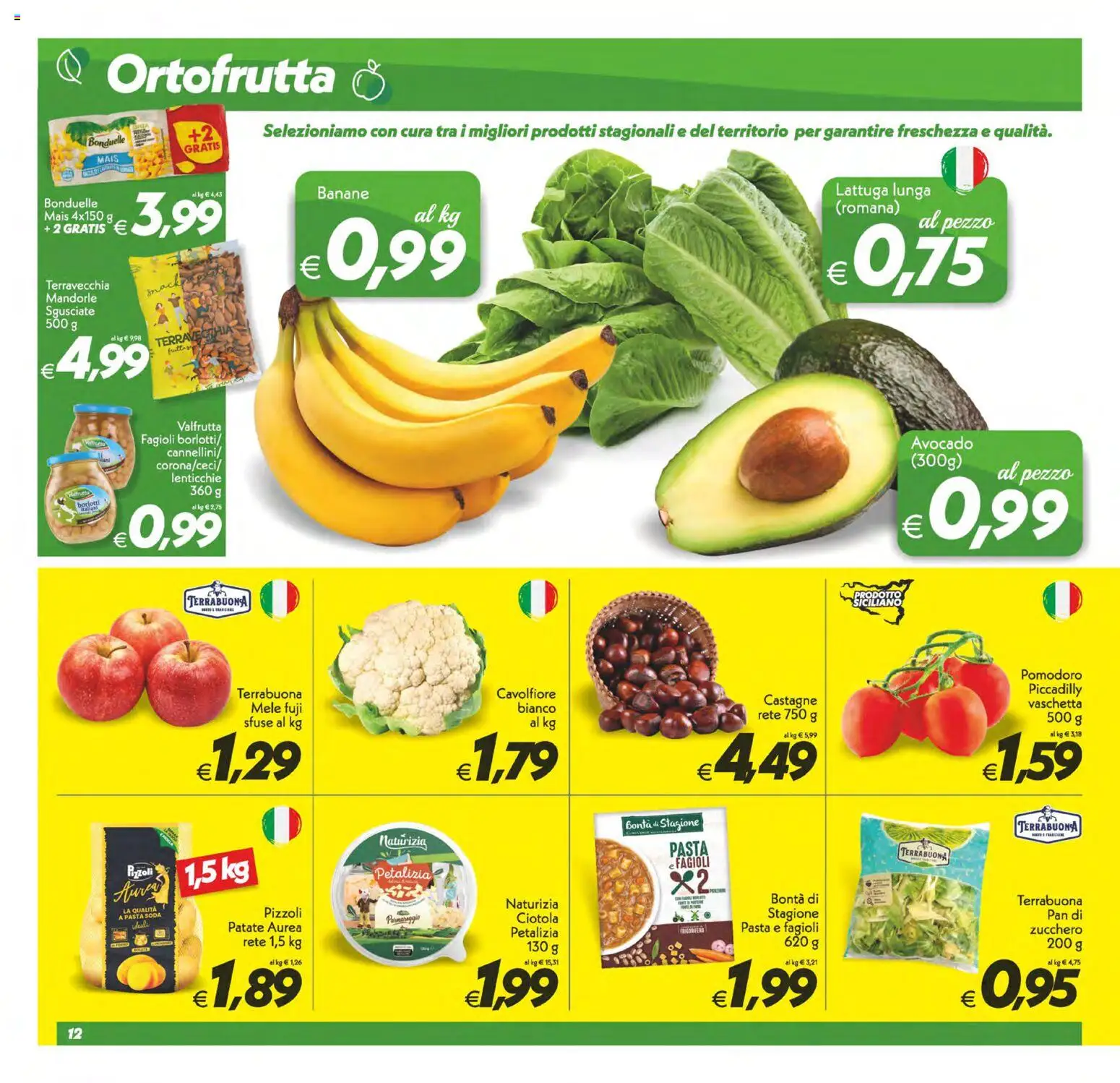 Volantino SuperConveniente del 04.11.2025 | Pagina: 12 | Prodotti: Fagioli, Pasta, Mandorle, Mais